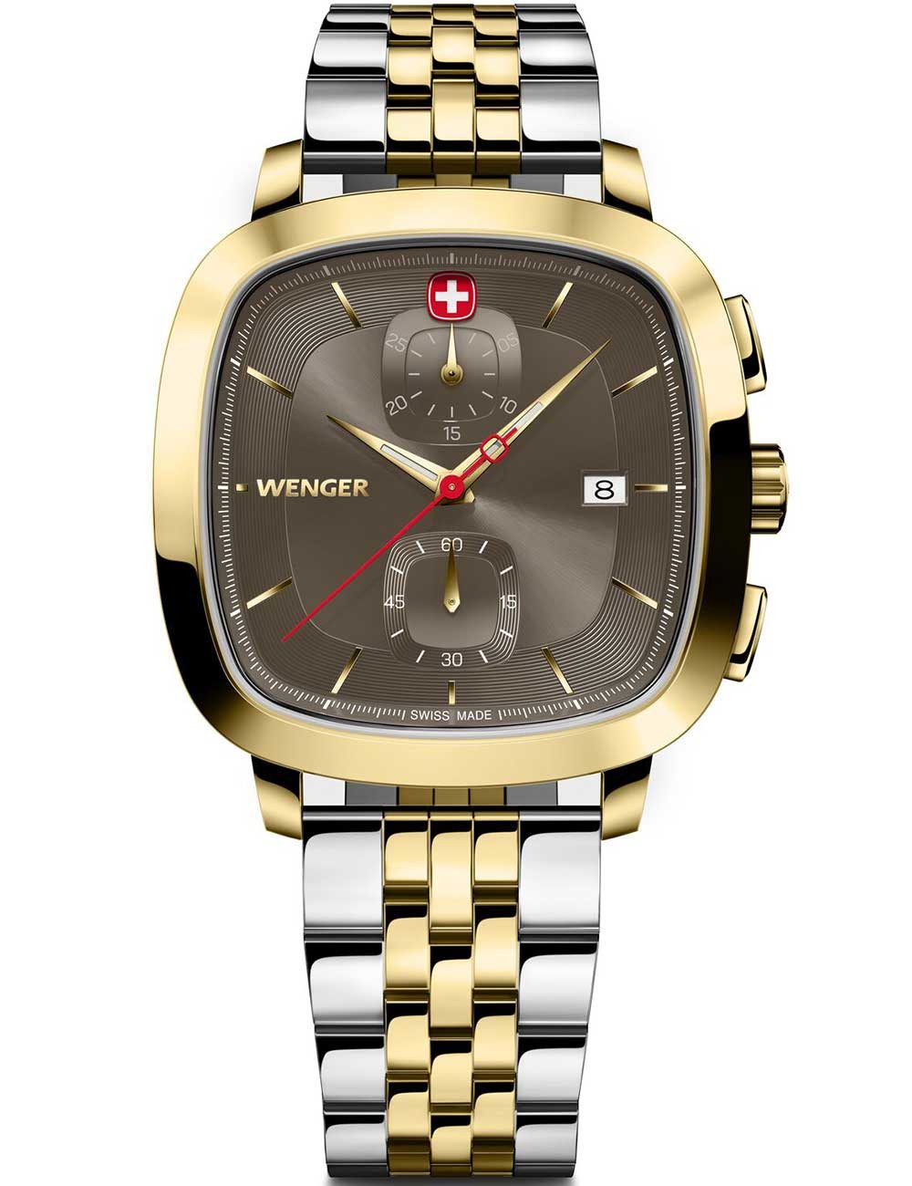 Wenger Quarzuhr Wenger 01.1933.106 Herrenuhr Vintage Classic Chronograph 40mm 5ATM Wenger 01.1933.106 Herrenuhr Vintage Classic Chronograph 40mm 5ATM