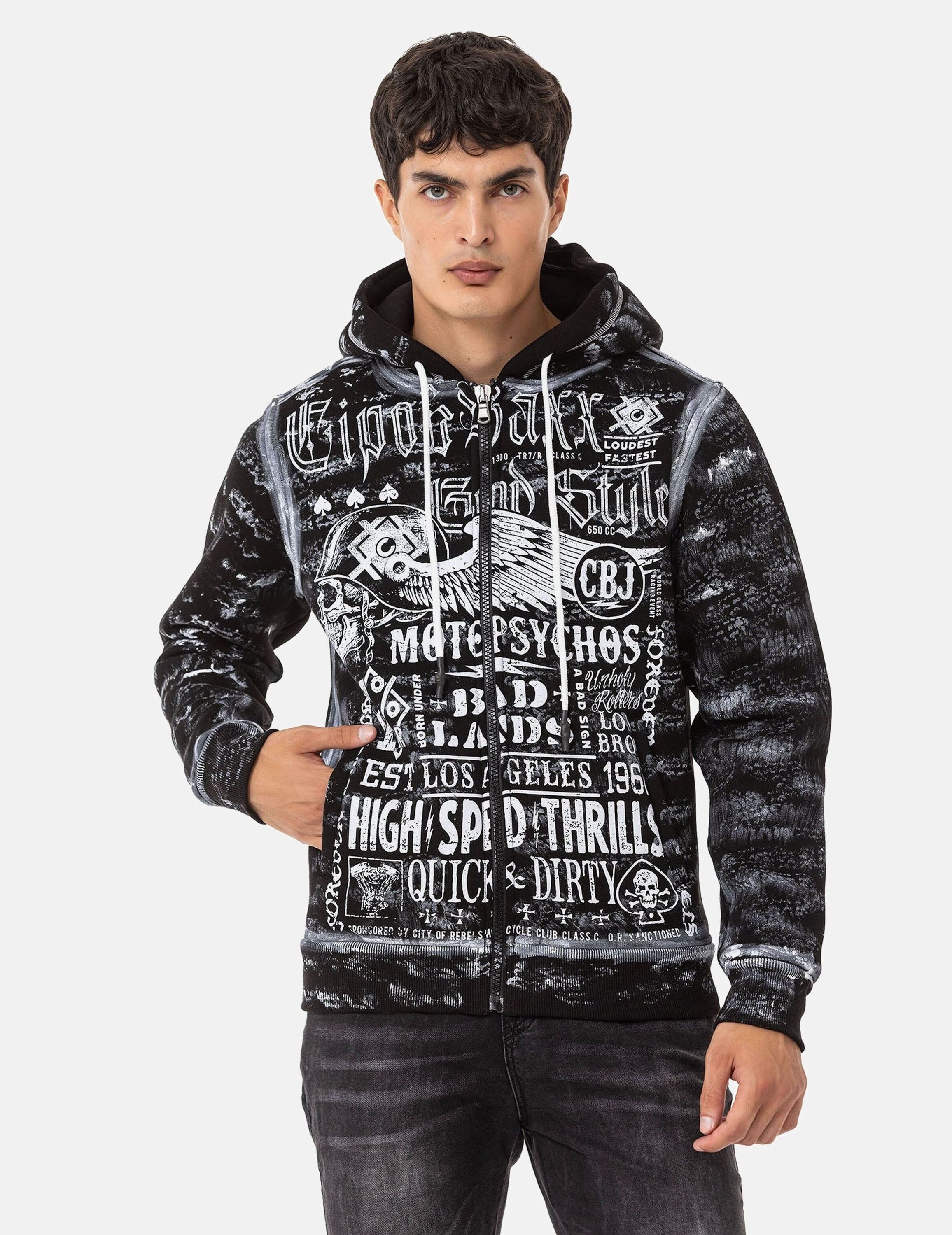 Cipo & Baxx Sweatjacke Jacken (1-tlg) mit auffälligem Print, CL544 günstig online kaufen