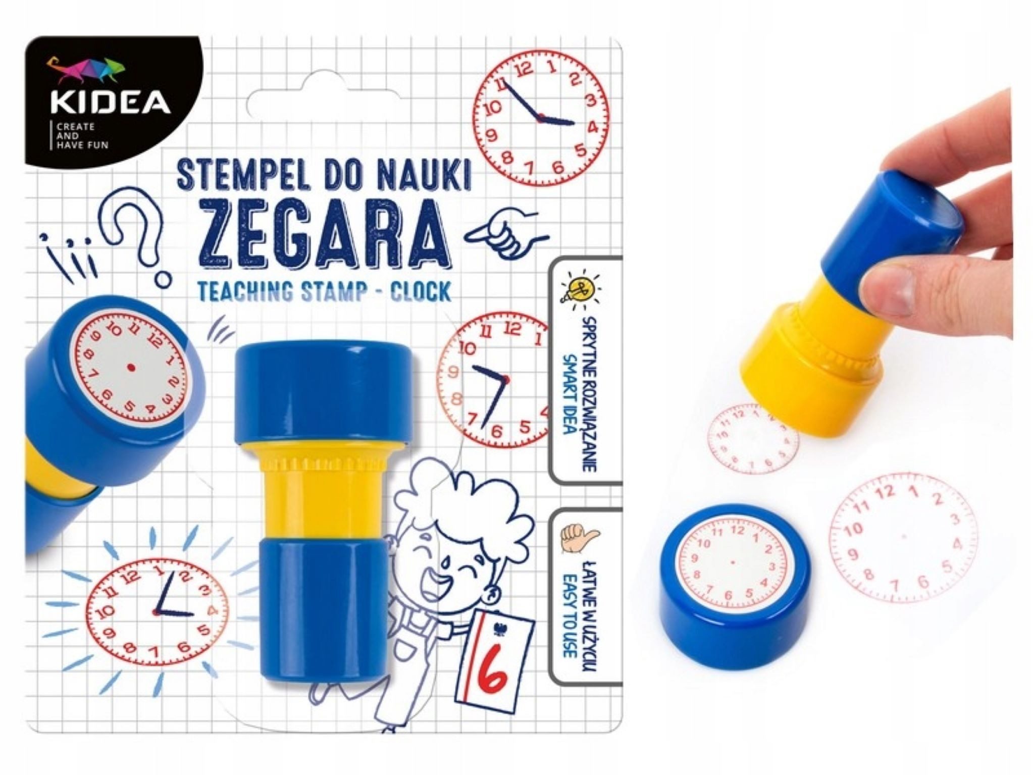 Kidea Stempel Selbstfärbender Stempel zur einfachen Uhrzeit-Lernhilfe für Kinder