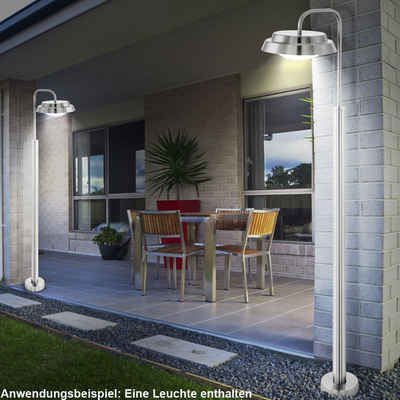 EGLO LED Außen-Stehlampe, Leuchtmittel inklusive, Warmweiß, Design LED Außen Steh Lampe Edelstahl Stand Veranda Garten