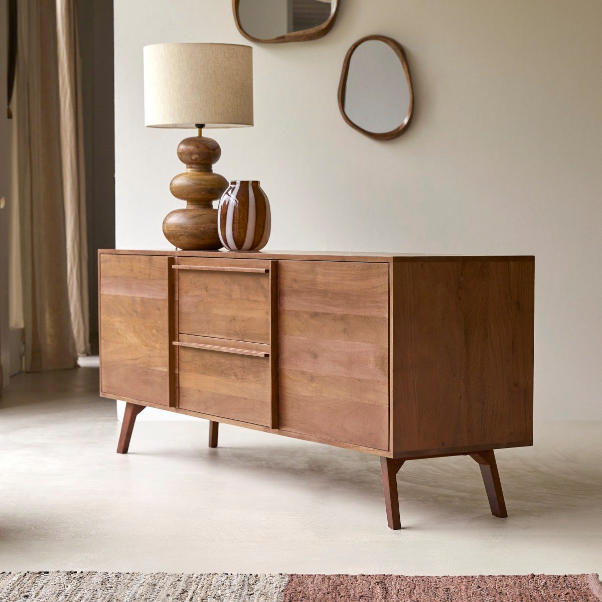 Tikamoon Sideboard Sideboard aus Akazienholz Niels 175 cm