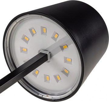 ChiliTec Tischleuchte LED Tischleuchte 26cm, Schwarz 3xAAA Batterie, dimmbar, Licht Warmweiß