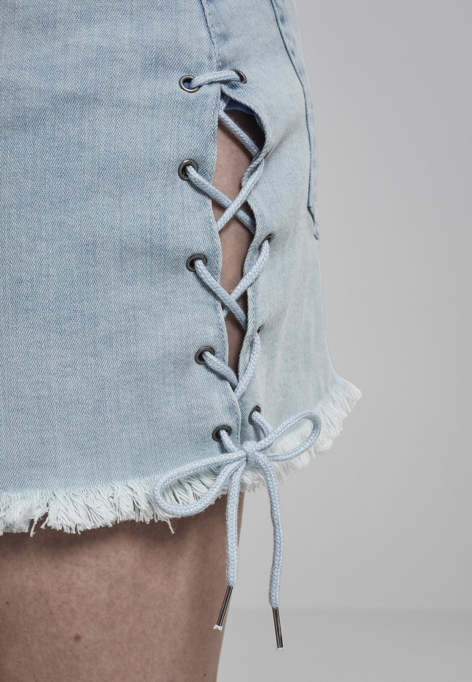 Skirt Jerseyrock Lace Ladies Denim bleached Up CLASSICS blue Damen (1-tlg) URBAN