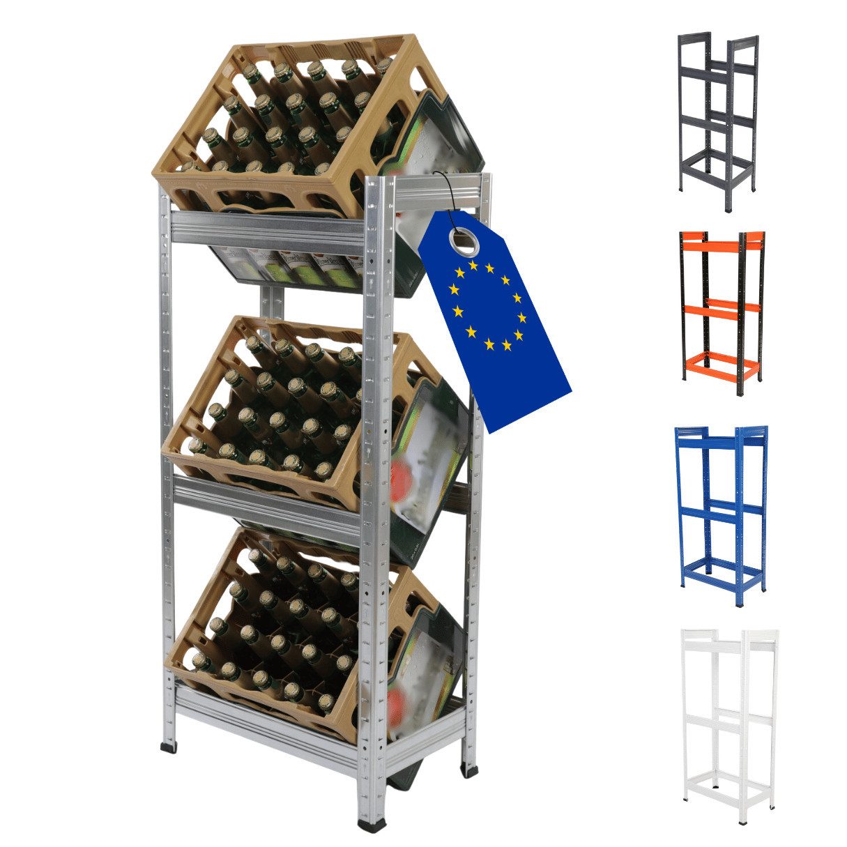 Modo24 Kastenständer Helios Kistenregal Metall, Kellerregal für 2-3 Kisten, günstig online kaufen