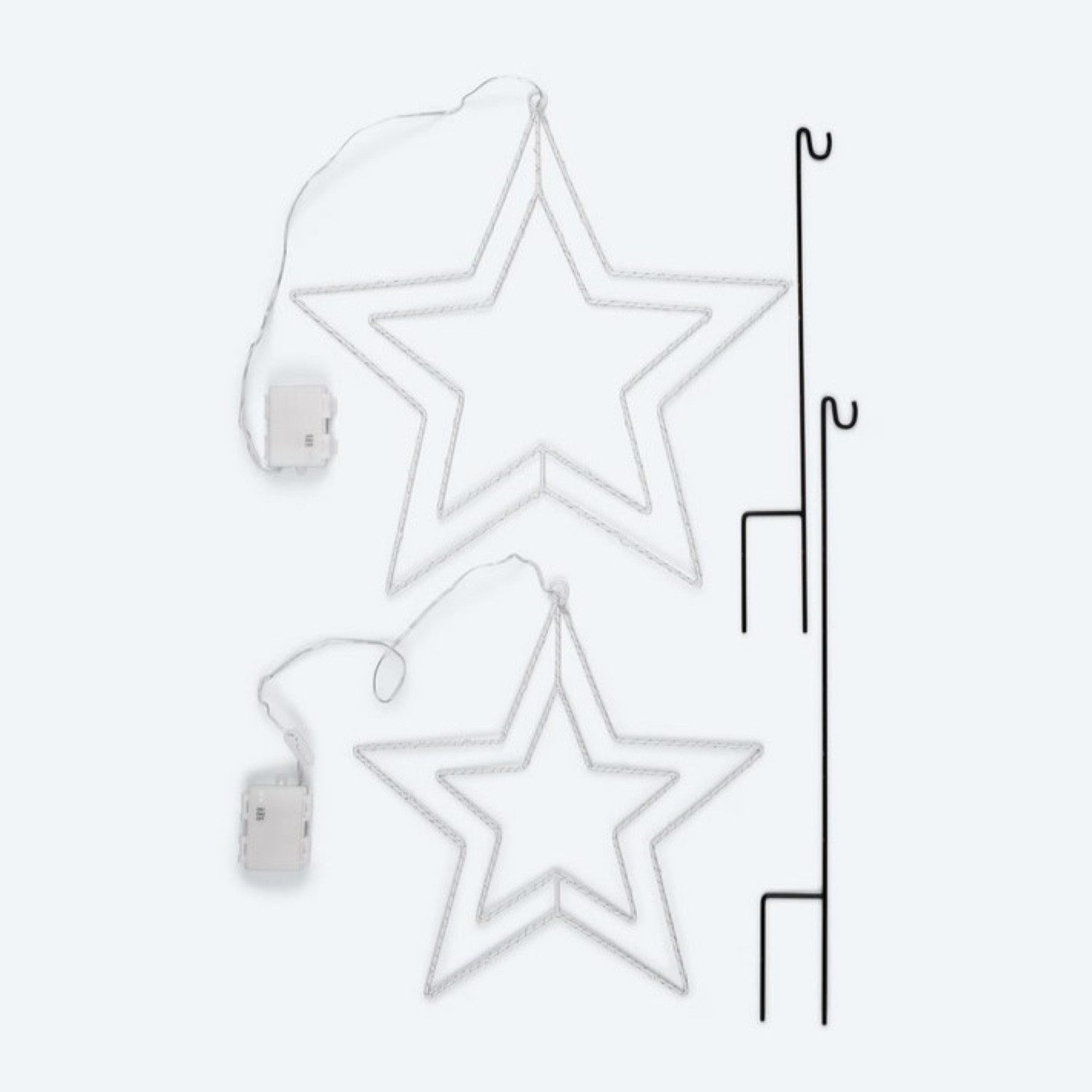 Online-Fuchs Dekostern - 2 Sterne mit LED-Lichterkette & Timer - Weihnachts günstig online kaufen