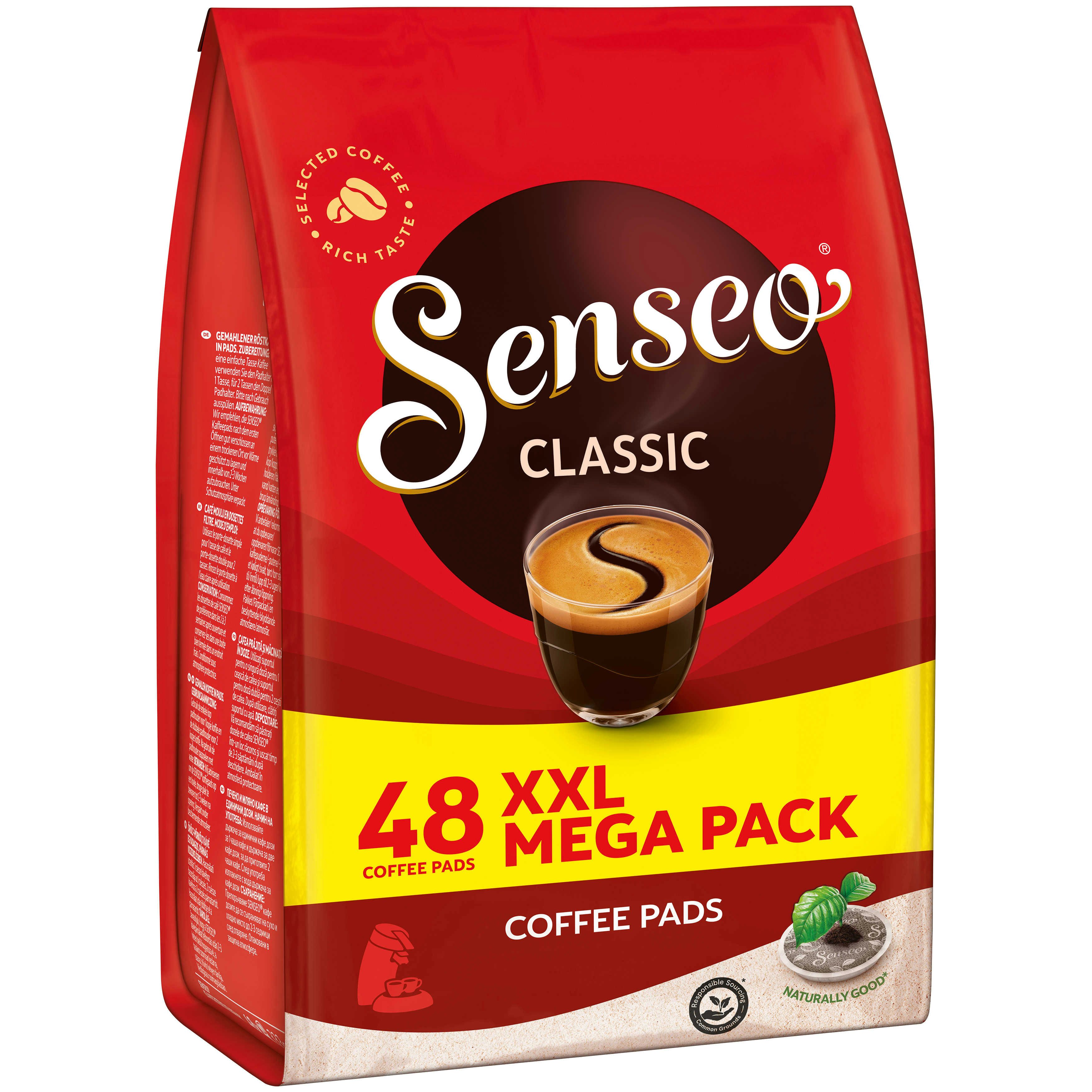 Senseo Kaffee Pads Classic 5 x 48 Kaffeepads XXL Pack - 240 Getränke, (Packung, 5er Pack)