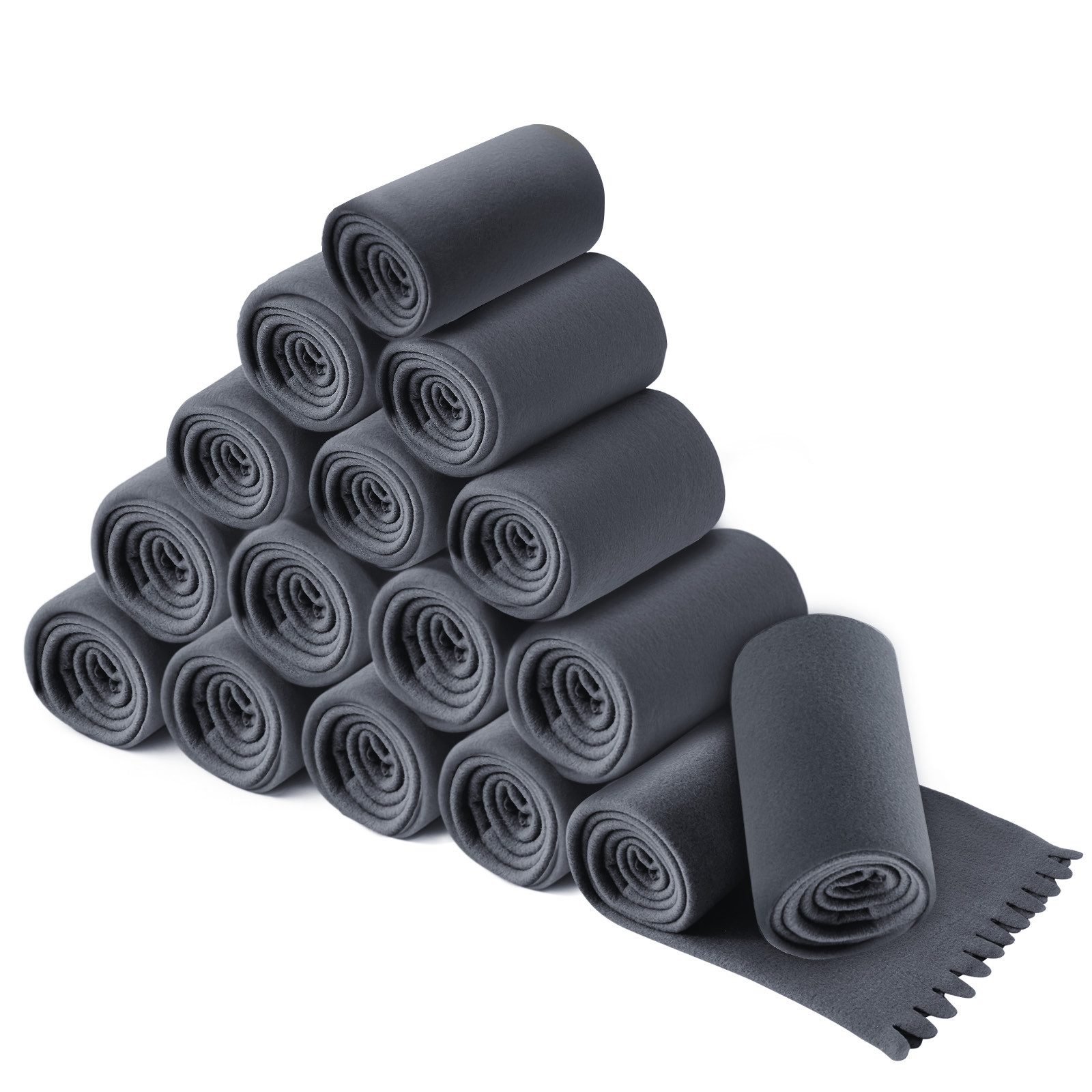 Wohndecke 16er Set Fleecedecke WAVE ca. 120x160, wometo, OEKO-TEX®, Fleecedecke mit Wellenrand & Anti-Pilling