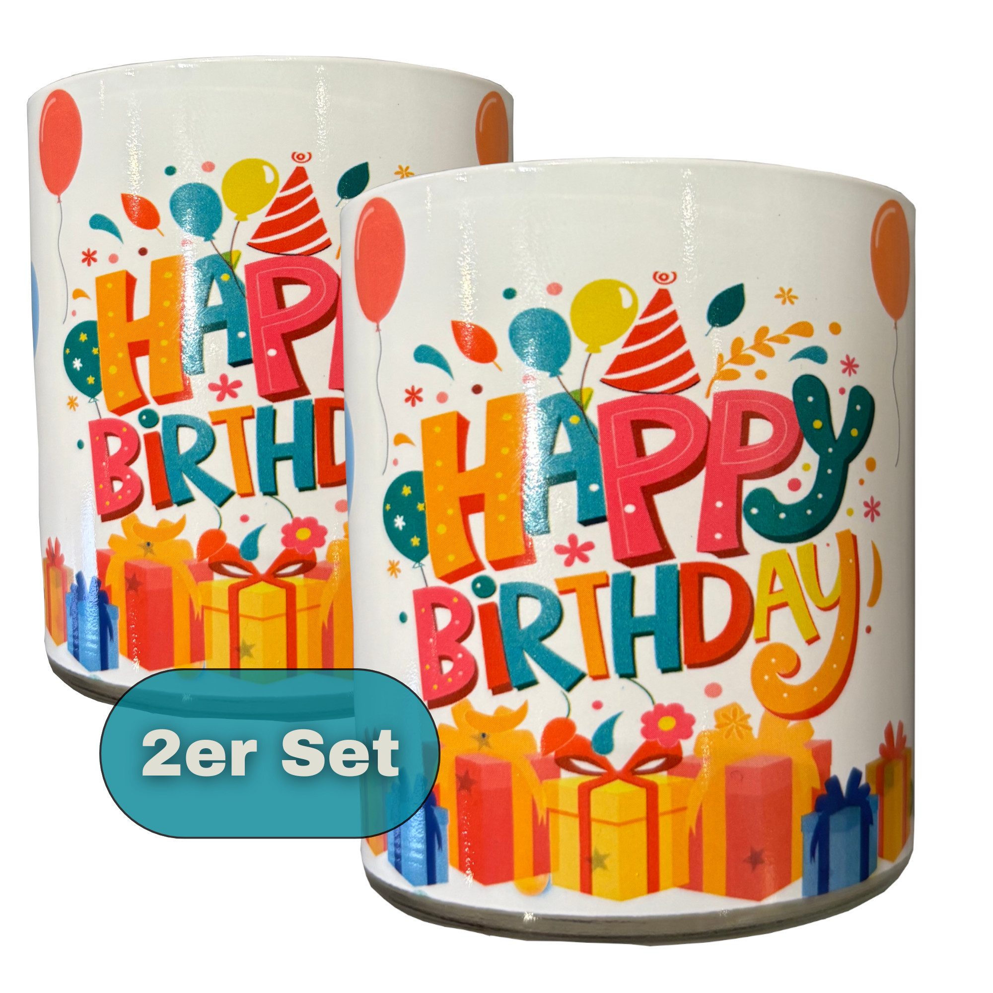 Candelo Geburtstagskerze 2er Set Geburtstagskerze im Glas Happy Birthday Ke günstig online kaufen