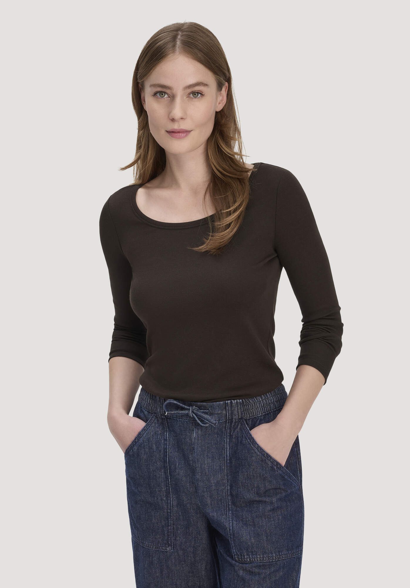 Hessnatur T-Shirt Fitted aus Bio-Baumwolle und TENCEL™ Modal (1-tlg)