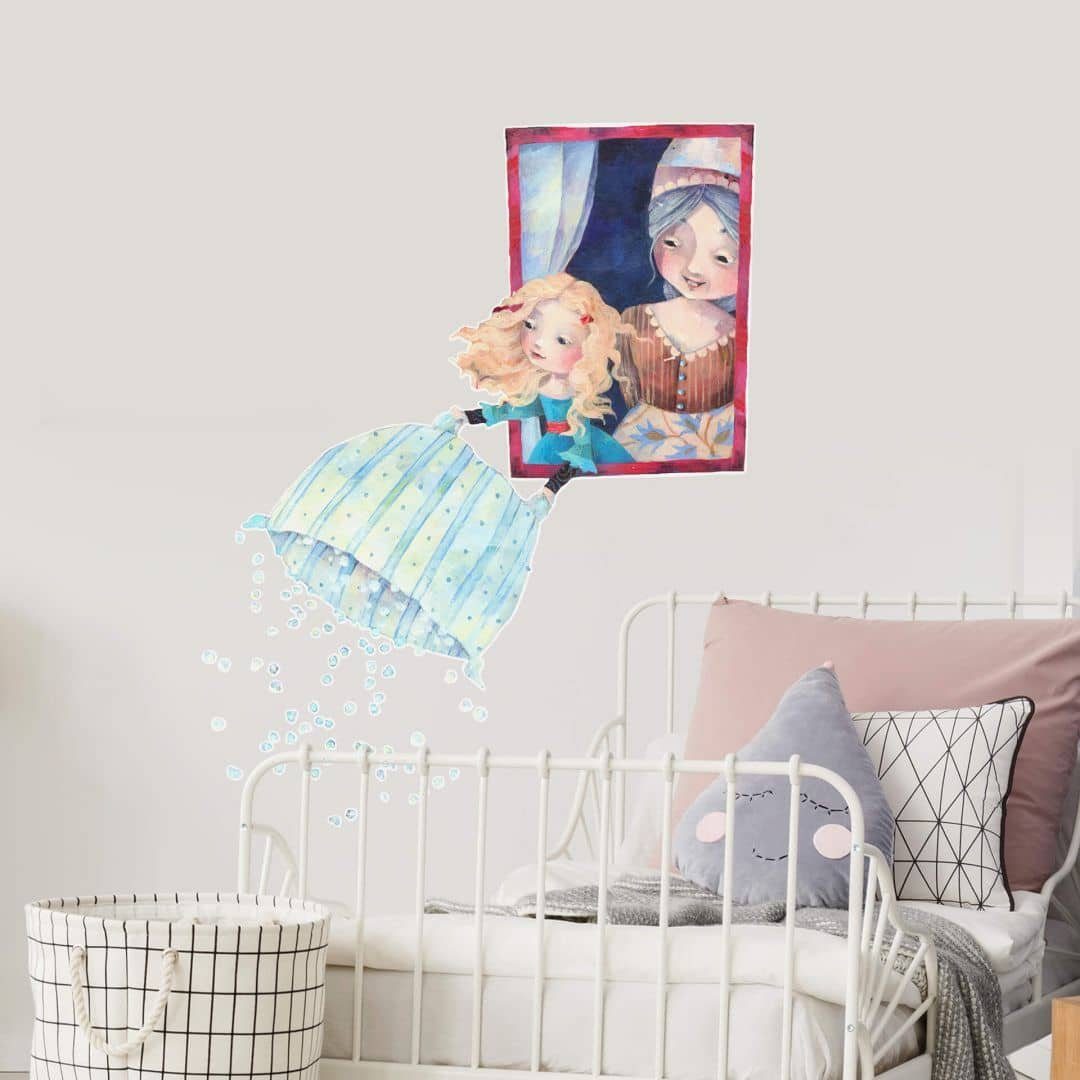K&L Wall Art Wandtattoo Wandtattoo Blanz Märchen Zauberwelt Kinderzimmer Frau Holle, Wandbild selbstklebend, entfernbar