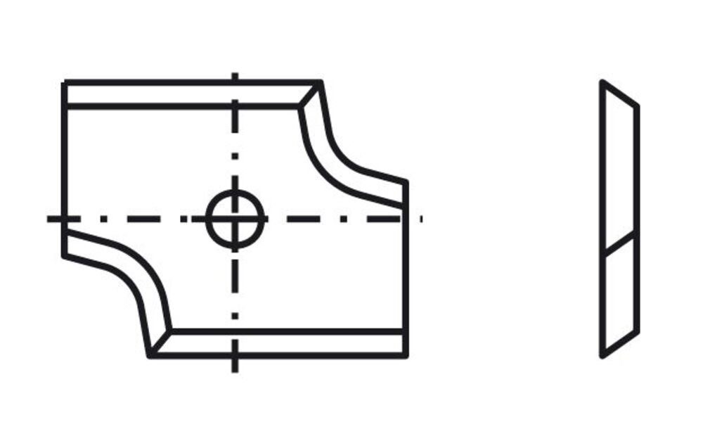 Tigra Wendeplattenfräser Blankett 29 30x14x2,0mm d=4,0mm R=3,0mm T04F 10 Stück
