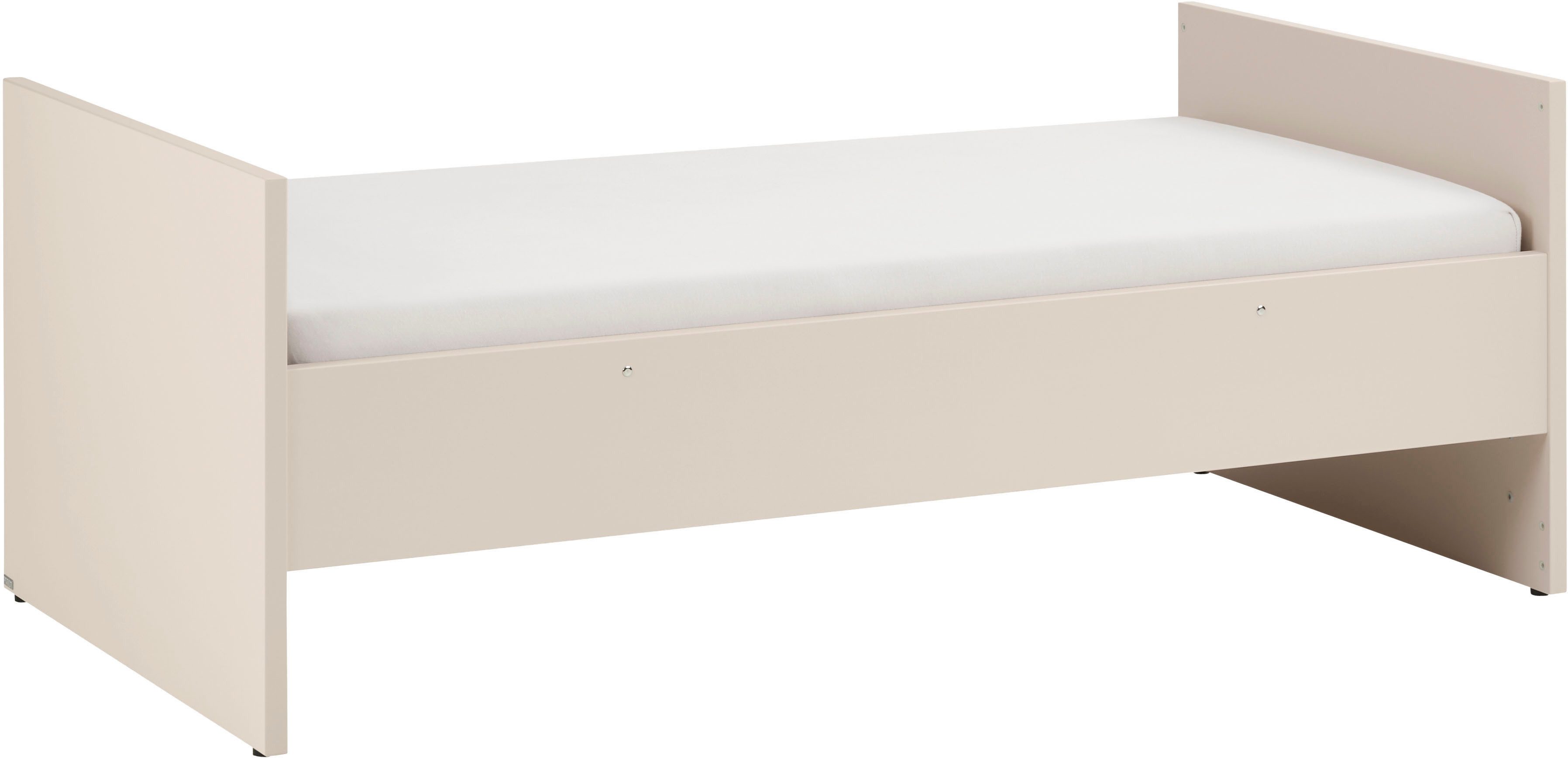 PAIDI Babybett LITTLE SNU 70x140cm in Beige oder Weiß, umbaubares Bodenbett, Kinderbett mit Rausfallschutz aus Massivholz, langlebiges Gitterbett