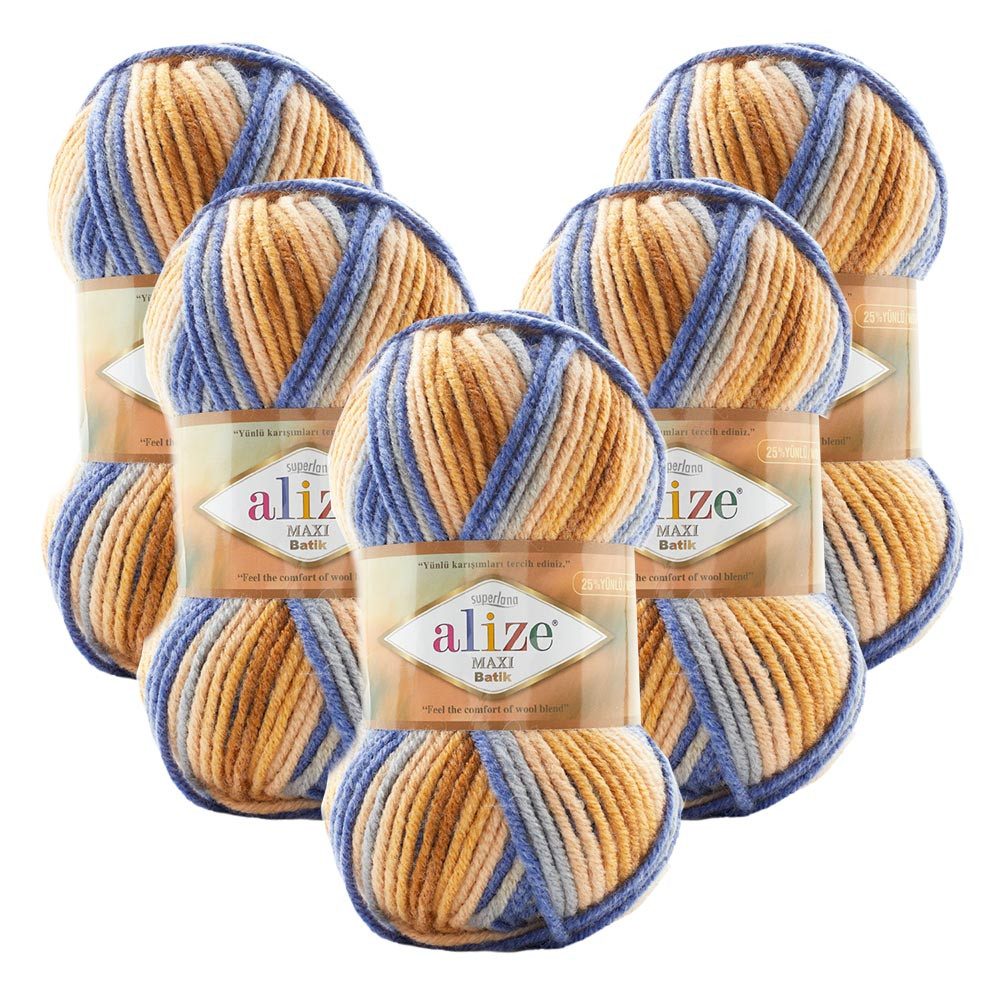 5 x ALIZE SUPERLANA MAXI BATIK 7914