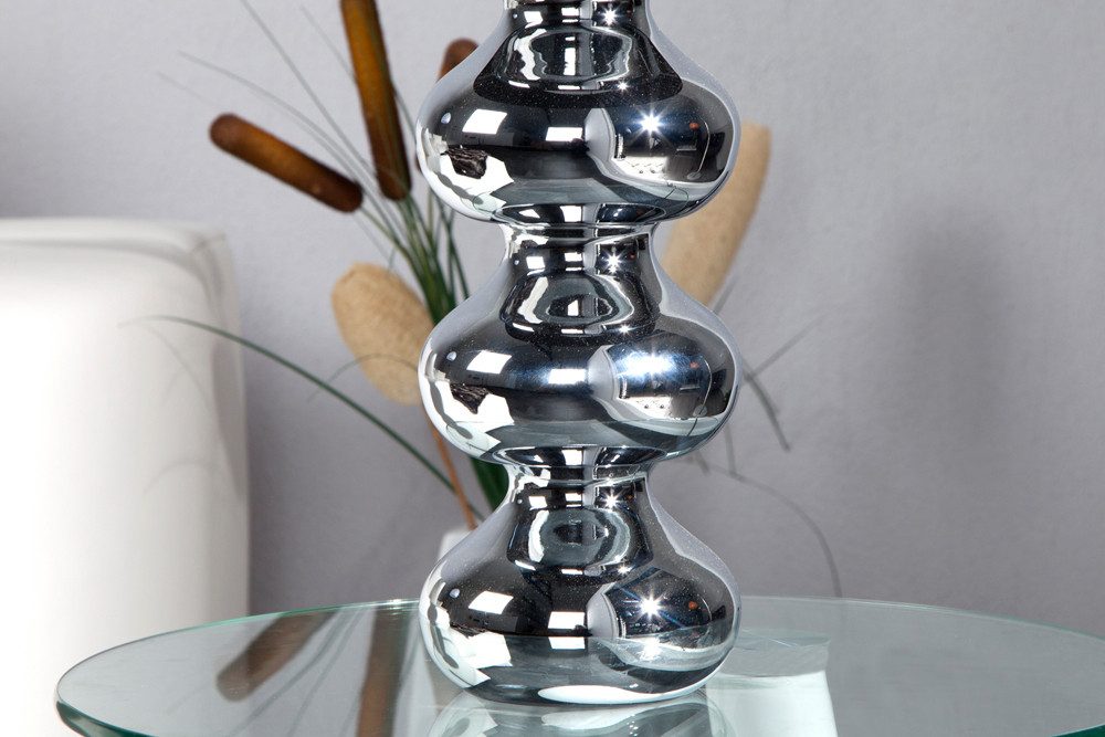 riess-ambiente Tischleuchte MIA 60cm silber / schwarz, ohne Leuchtmittel, Tischlampe · Barock Design · Stoff-Schirm – Bild 4 von 5