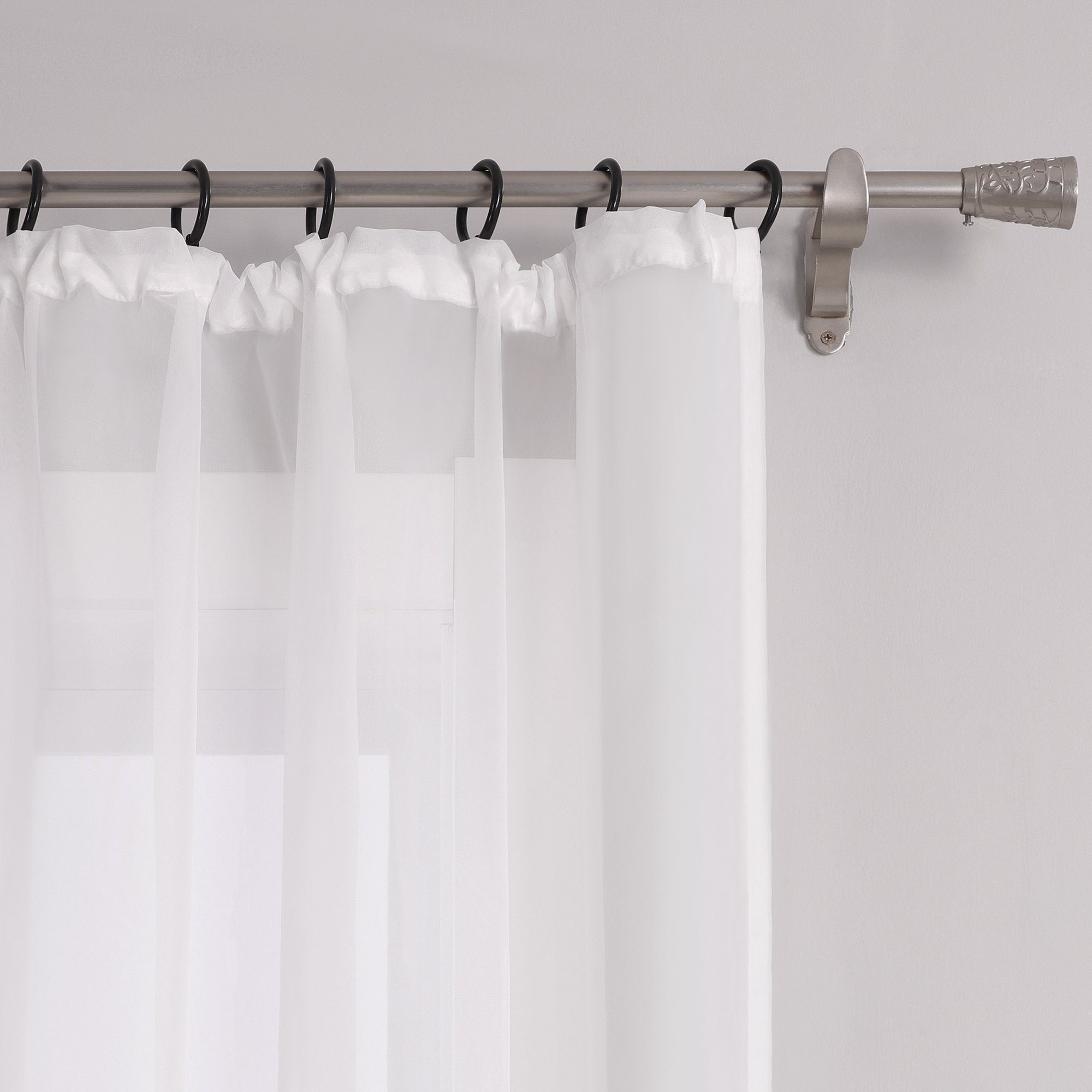 Yujiao Mao Gardine Uni (1 St), Kräuselband, transparent, Uni Voile, Minimal günstig online kaufen