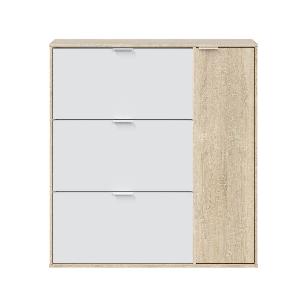 FORES HABITAT Schuhschrank in Kanada-Eiche/Weiß - 106x115x22 (BxHxT)
