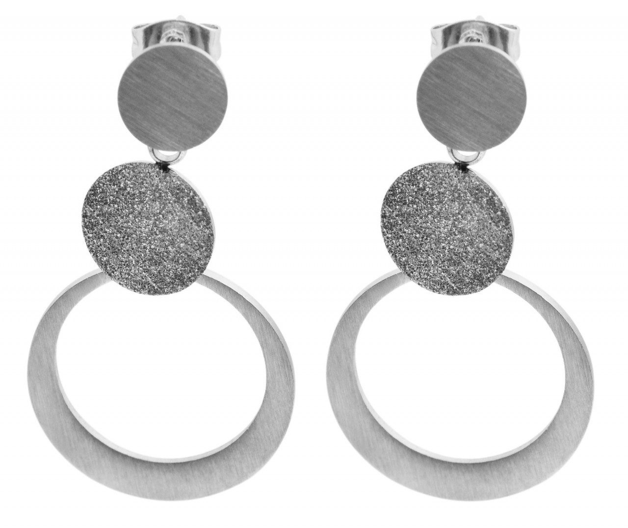 Adelia´s Paar Ohrhänger Damen Ohrstecker aus mattem Edelstahl günstig online kaufen