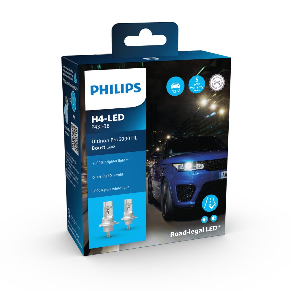 Philips Halogenlampe Philips Scheinwerferlampe H4 LED Ultinon Pro 6000