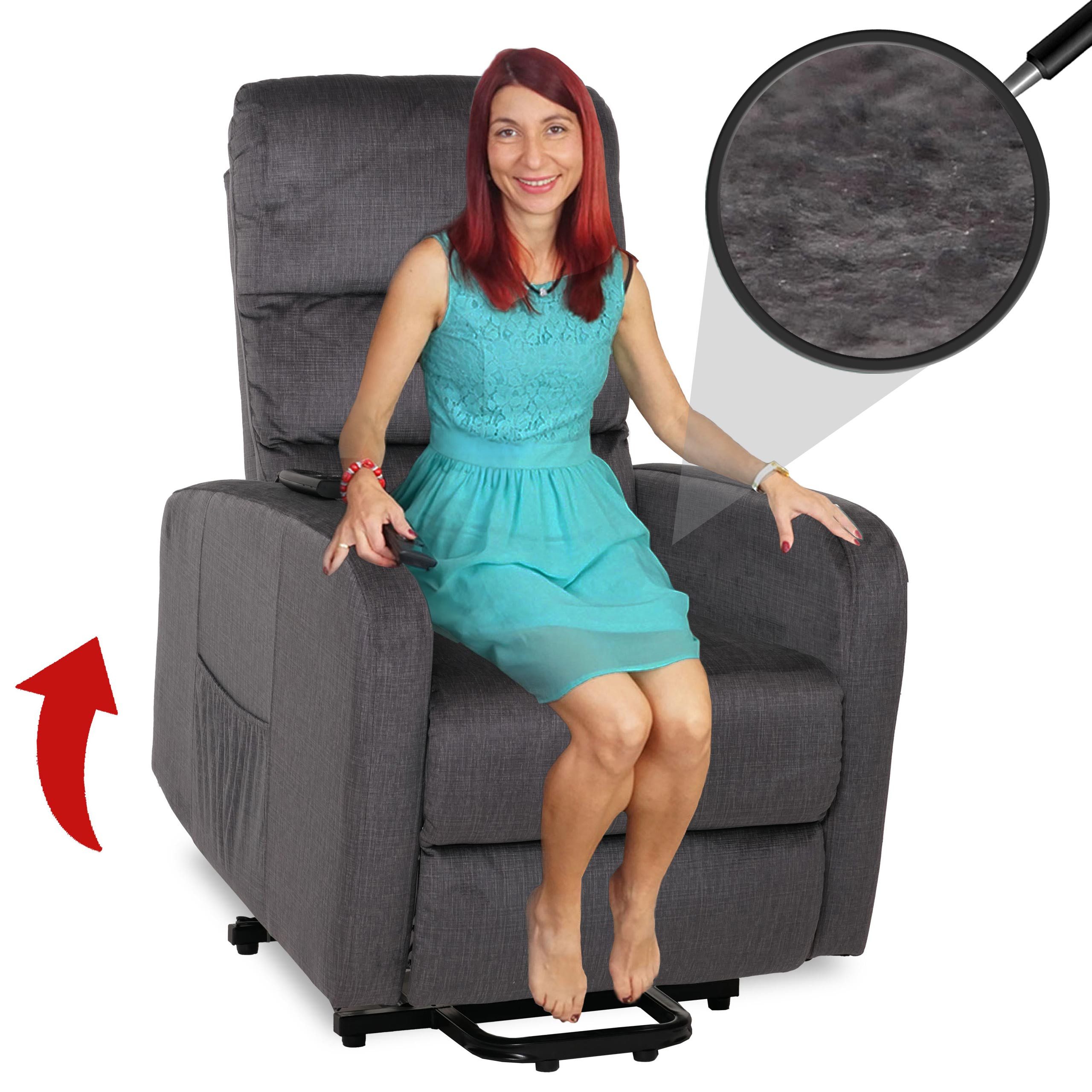 MCW TV-Sessel MCW-K62-C, mit Fernbedienung, mit Fußstütze, Breite Armlehnen, mit Seitentasche