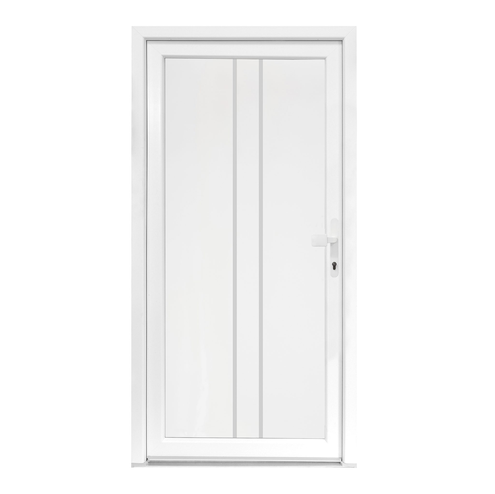 SN Deco Haustür Olivia mit Edelstahlstoßgriff/Türknopf, 980x2000 mm, Thermisch getrennte Alu-Bodenschwelle sowie Wetterschenkel