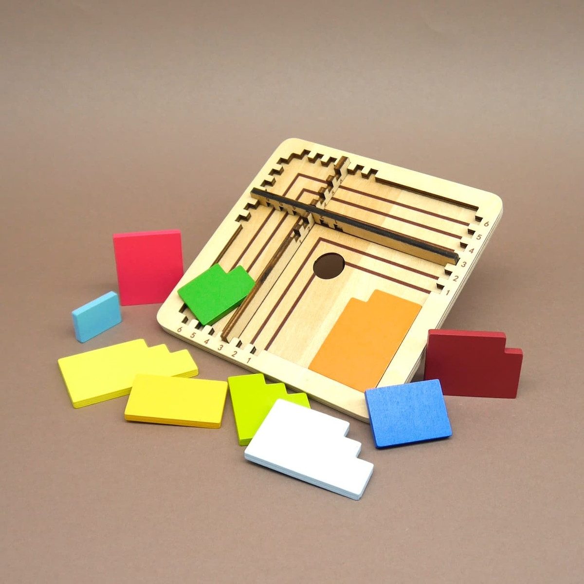 ROMBOL Denkspiele Spiel IQ PUZZLE 7 IN 1 - variantenreiches Legepuzzle, Denkspiel, Holzpuzzle