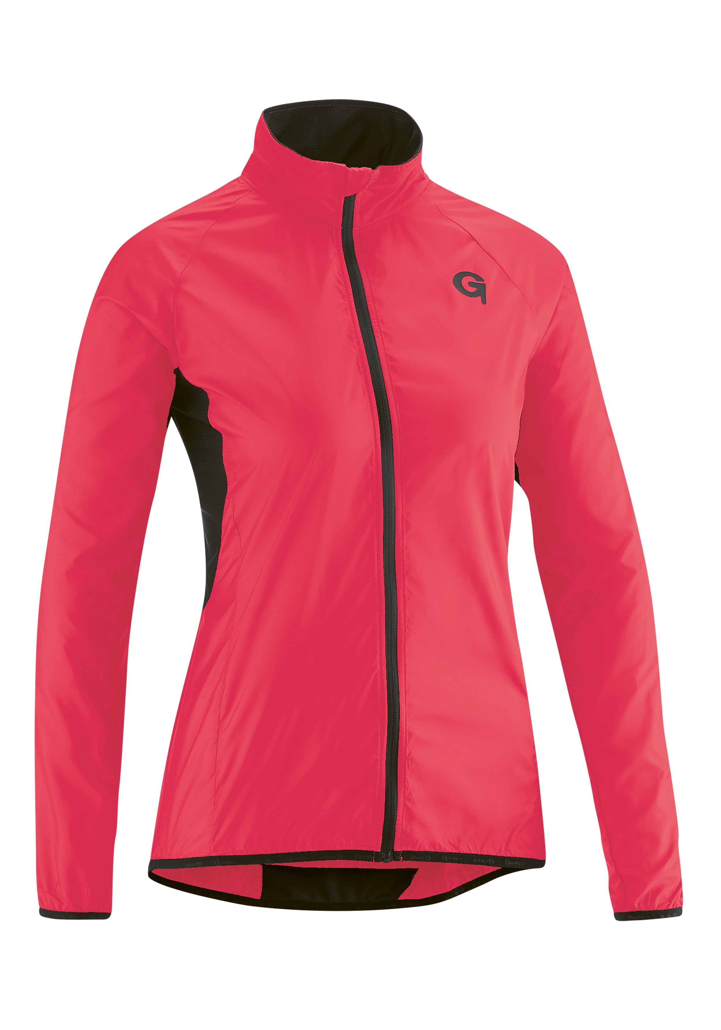 Gonso Fahrradjacke Scrivia Extra leicht, neonpink winddicht 100