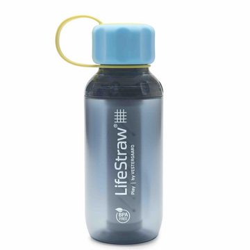 LifeStraw Trinkflasche Play, mit 2 Stufen, Filter, 300 ml, Stormy, Wasserfilter, Blau