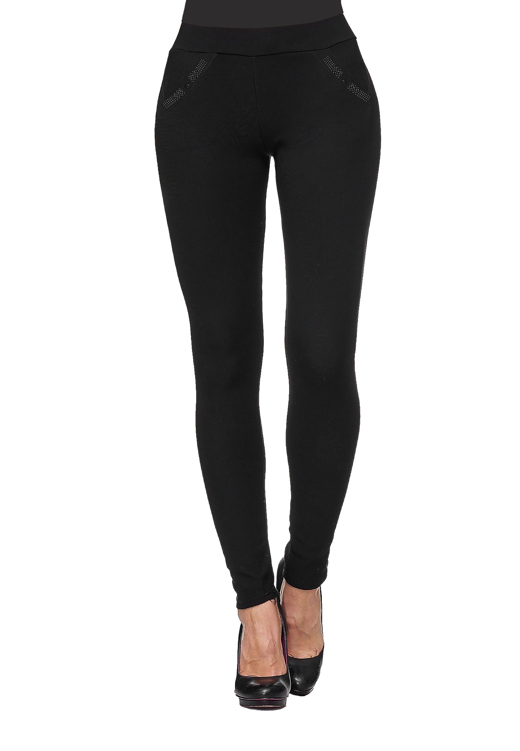 LMC Stoffhose Dehnbare mit eleganten Glitzer Steinen BambooPamts günstig online kaufen