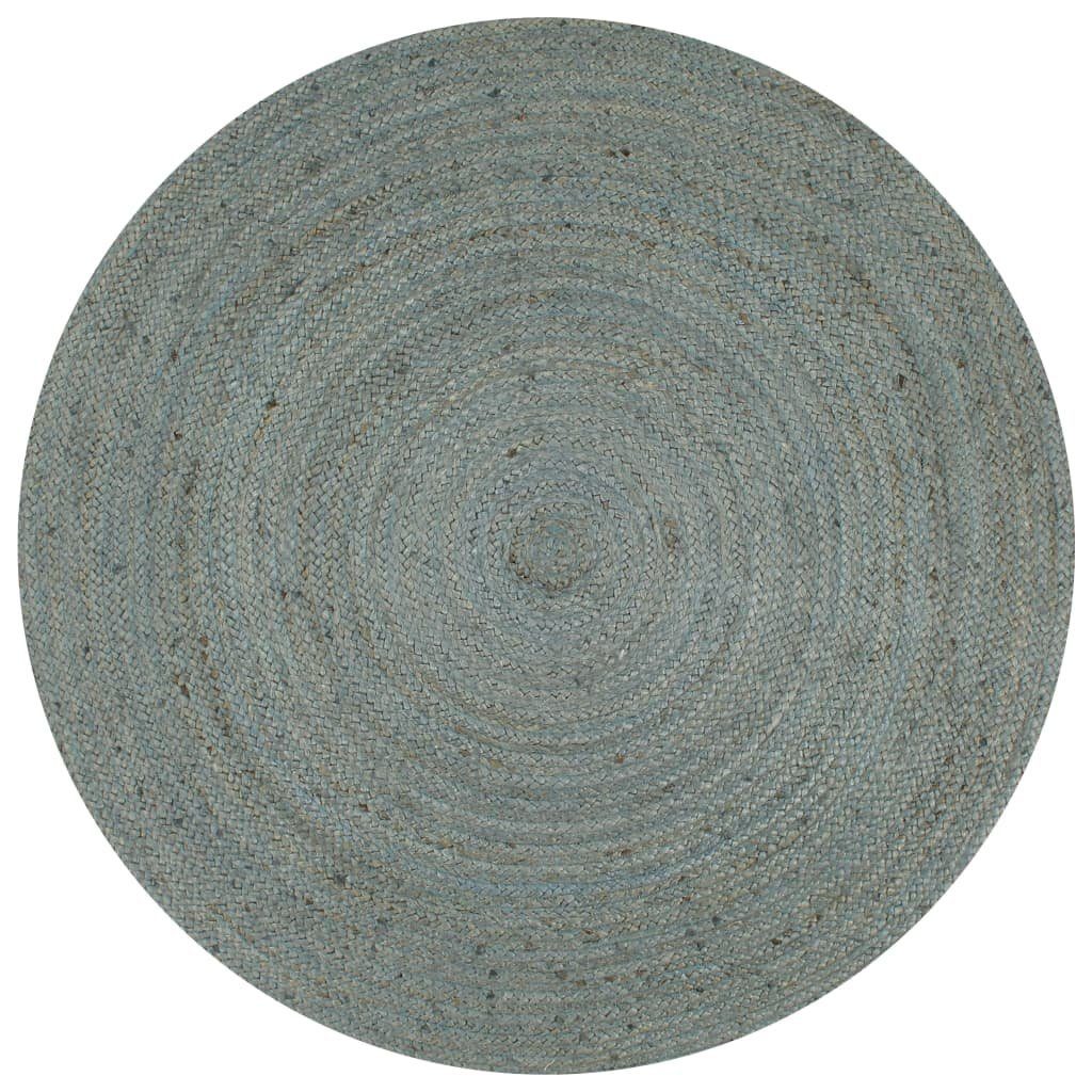 Teppich Teppich Handgefertigt Jute Rund 90 cm Olivgrün, vidaXL, Runde