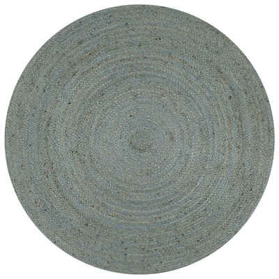 Teppich Teppich Handgefertigt Jute Rund 90 cm Olivgrün, vidaXL, Runde