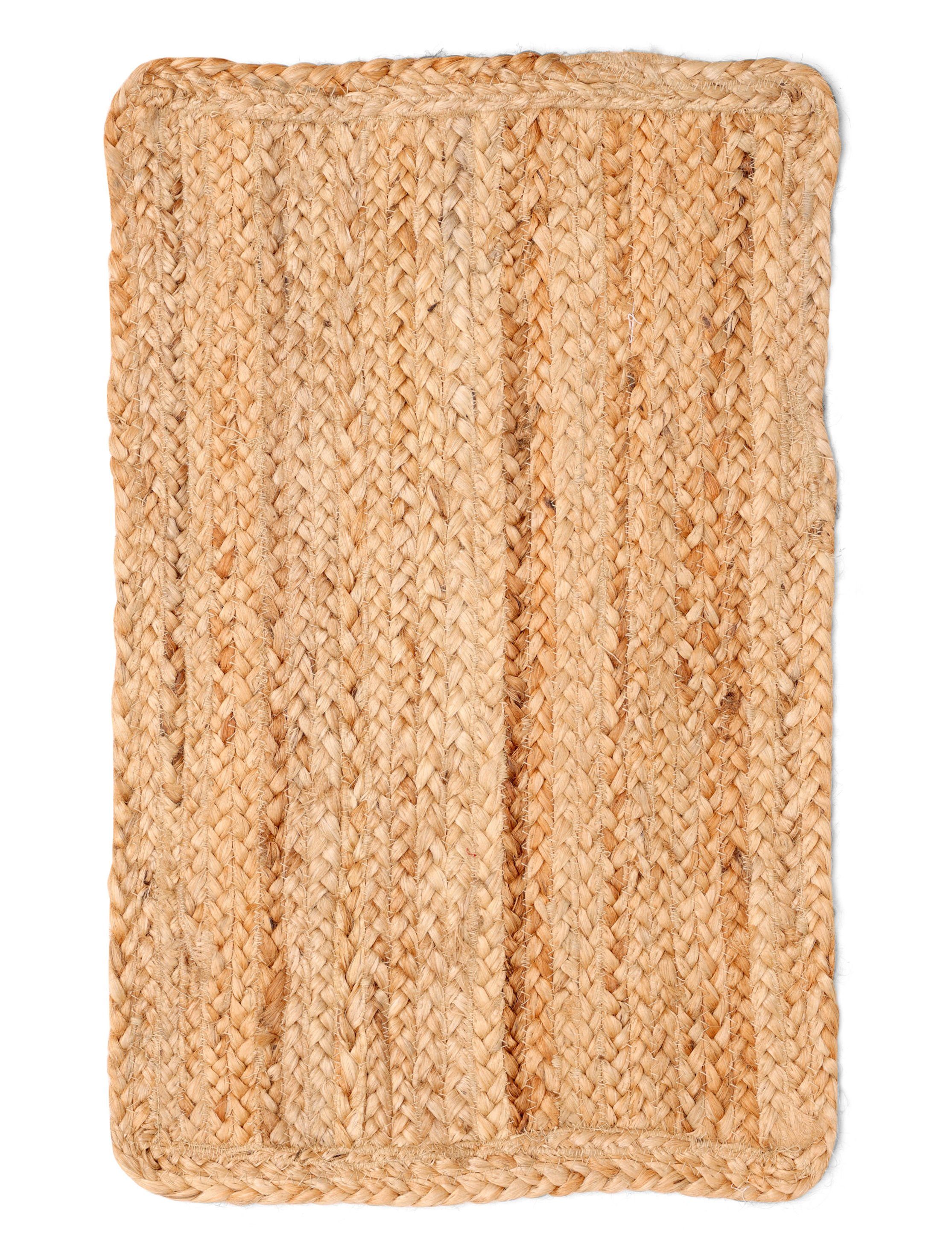 Spetebo Sofaläufer Jute Teppich natur, Höhe: 10 mm, Handgewebte Bodenmatte im Ethno-Style