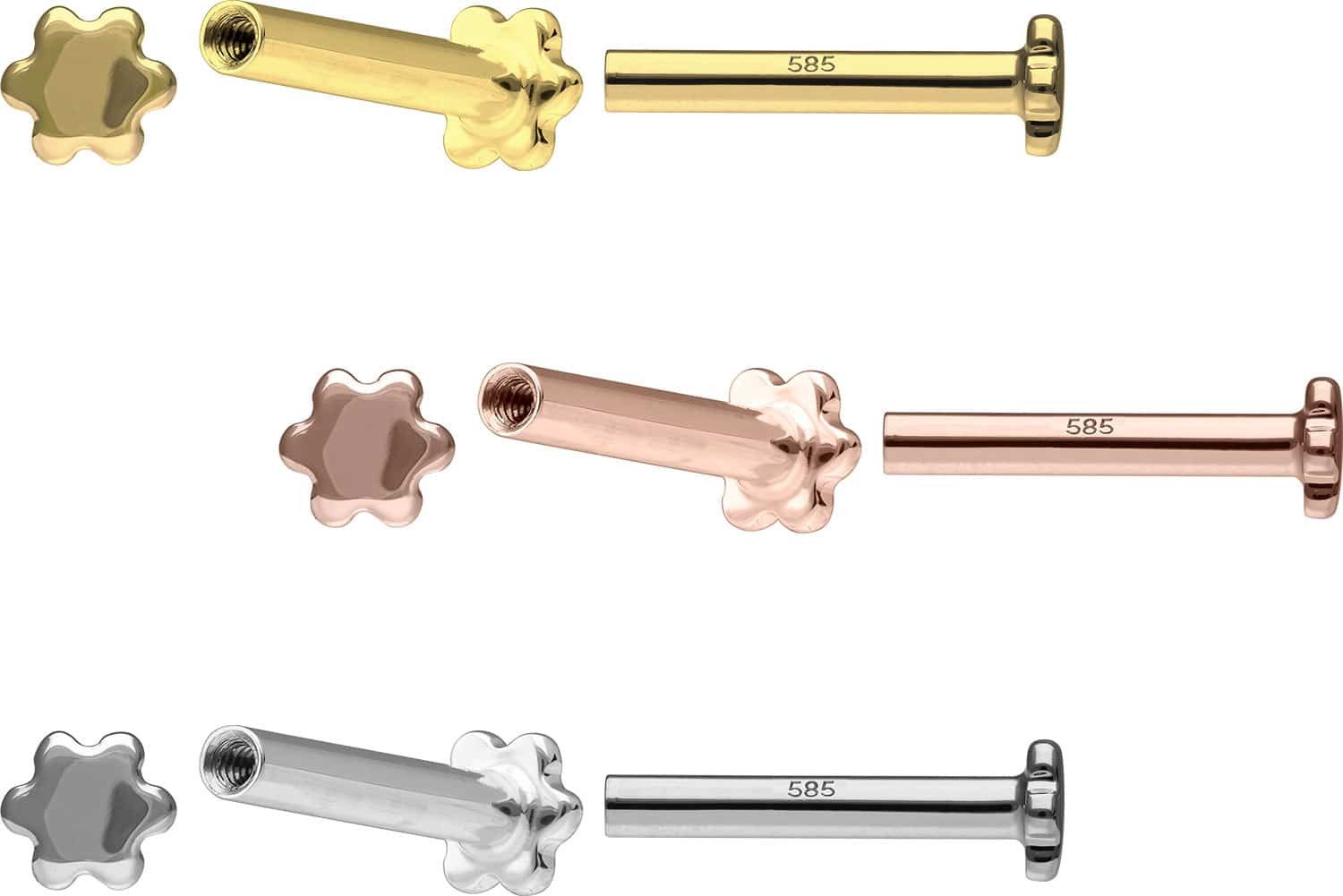 PIERCINGLINE Piercing-Set 14 Karat Gold Labret günstig online kaufen