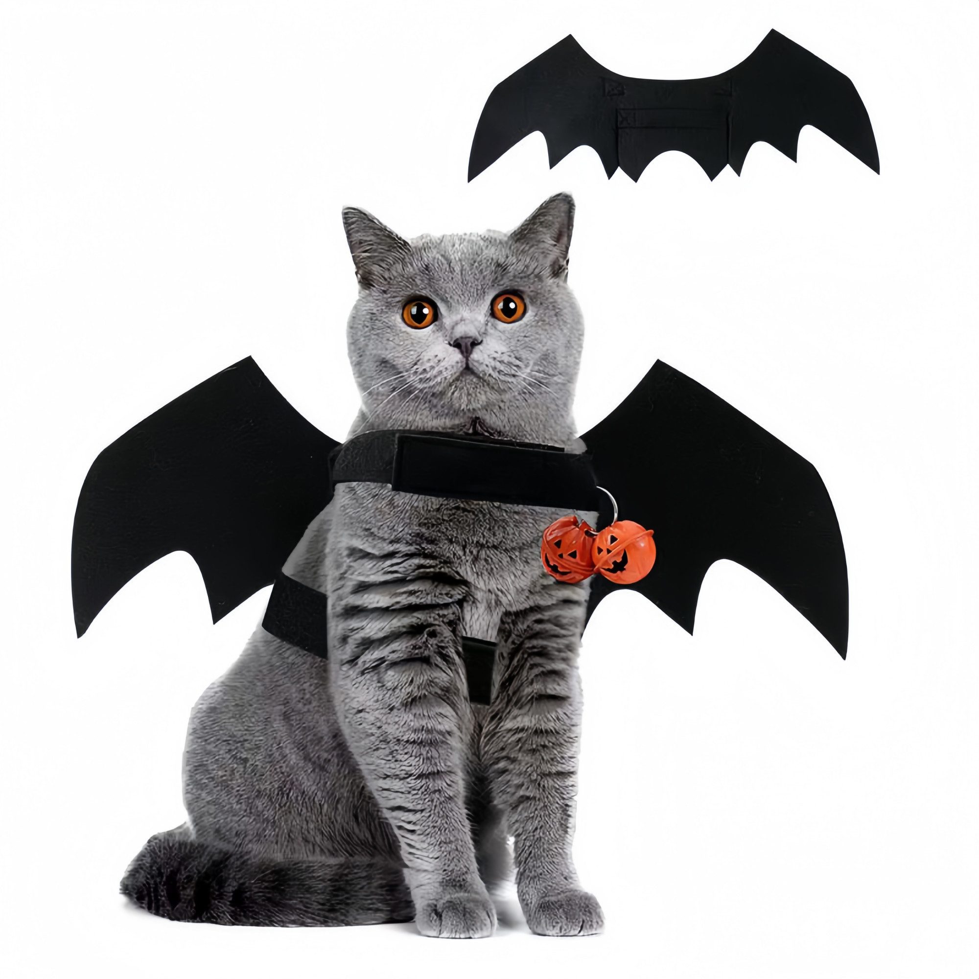 FOUORTUNATE-BEE Hundekostüm Halloween Fledermausflügel für Katzen und Hunde, verstellbar, Verstellbare Fledermausflügel für Haustiere, Halloween-Kostüm