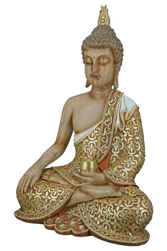 GILDE Buddhafigur Buddha Mangala (1 St), Maße: H.35cm x B.24cm x