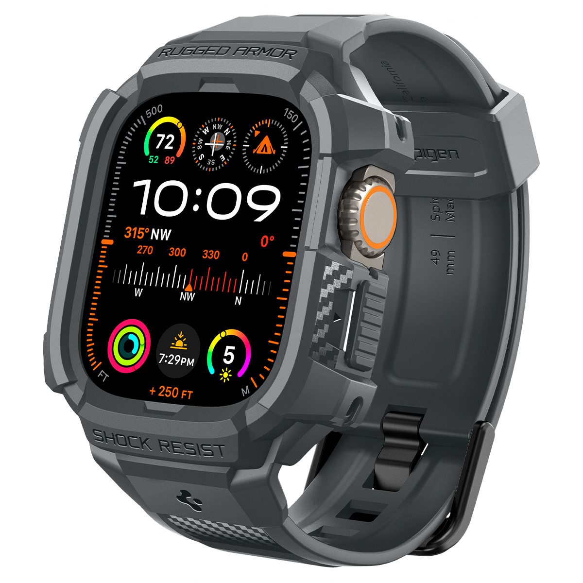 Spigen Smartwatch-Hülle Schutzhülle mit Armband für Apple Watch Ultra 3/2/1 49mm Robust Hülle, Hülle, Armband, Robust, Einfache Installation