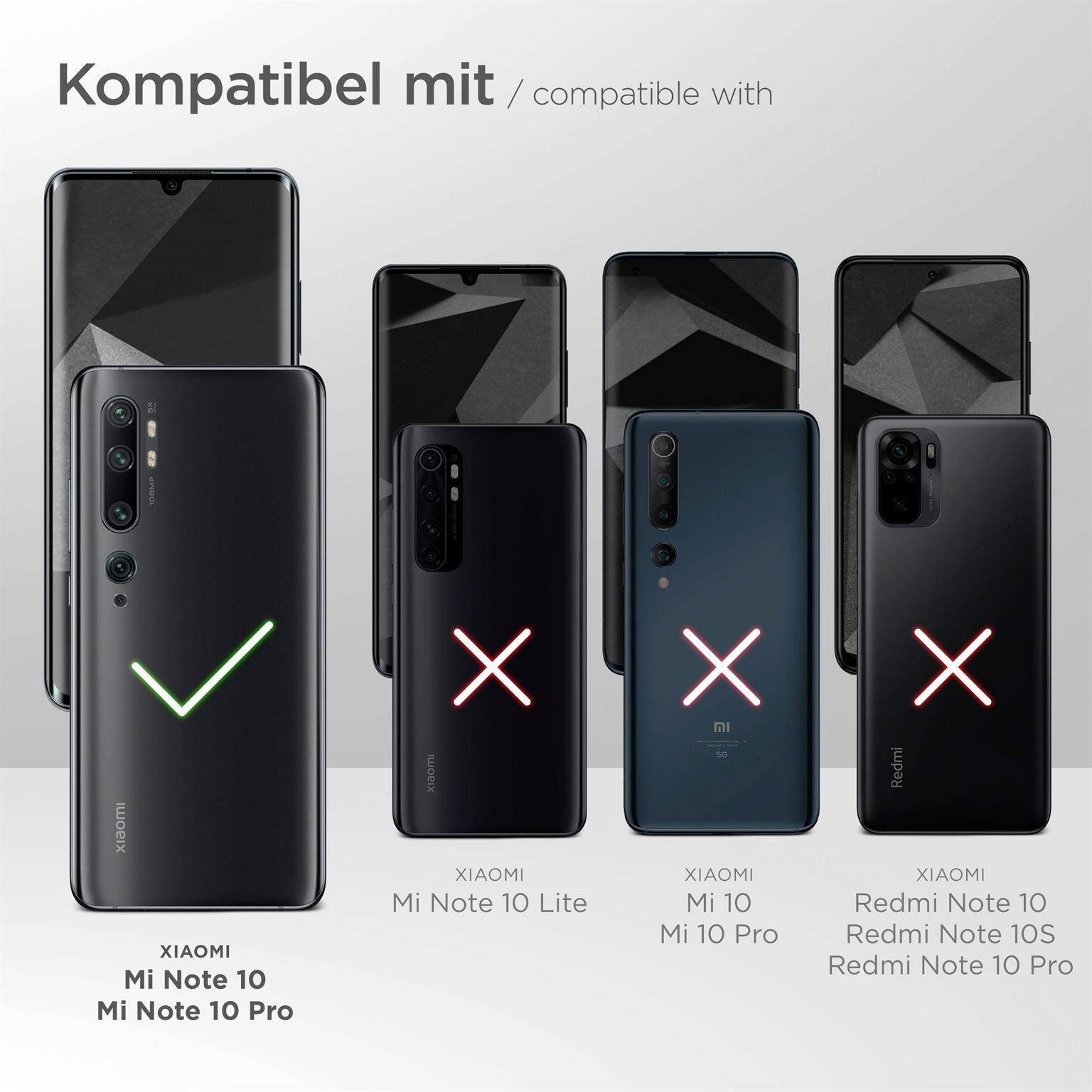 ONEFLOW Handyhülle für Xiaomi Mi Note 10 Premium Hülle Business Cover Rot 6,47 Zoll, 360 Grad Schutzhülle Flip Case Etui Klapphülle Dünn Leder Handy Tasche