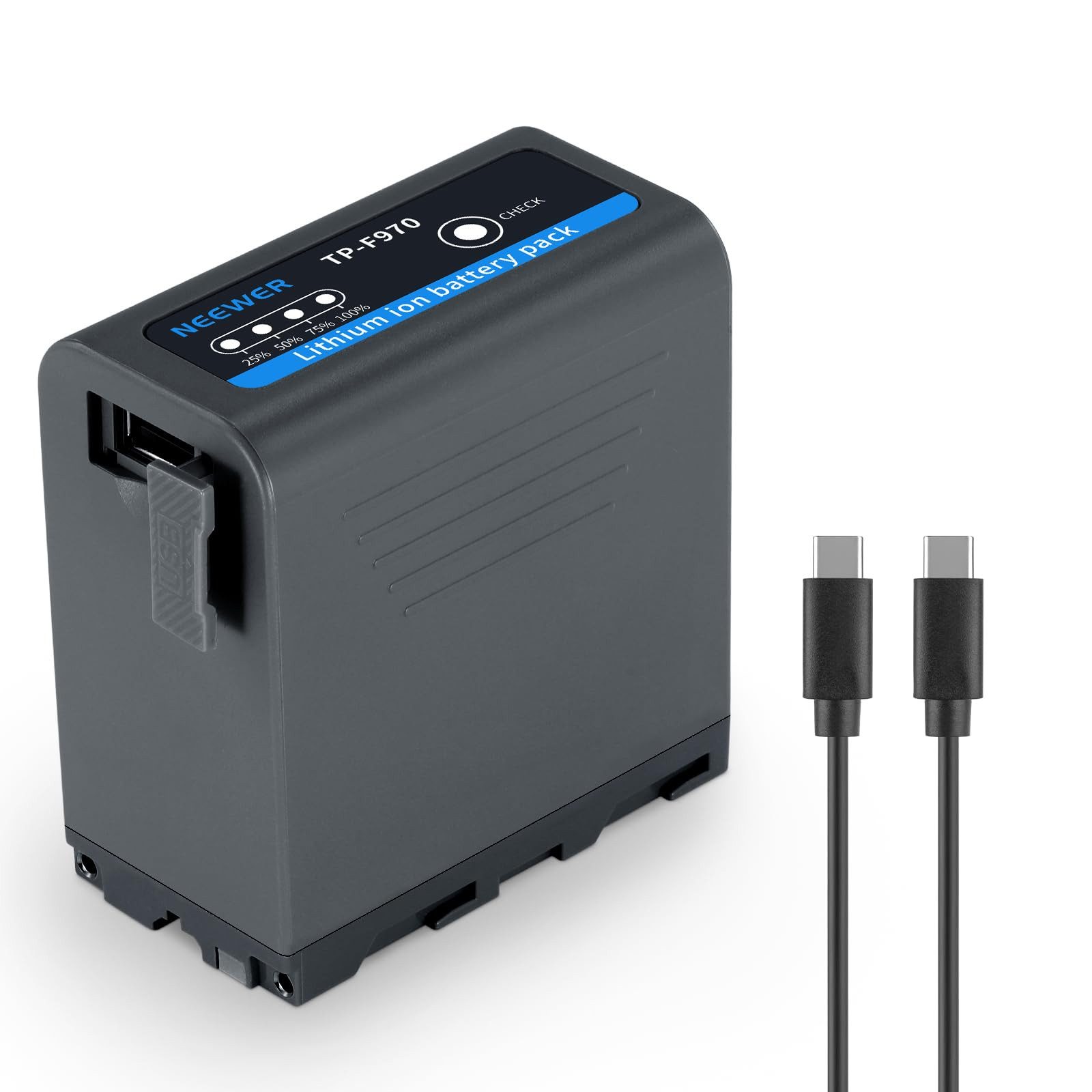 Neewer 10500mAh NP-F970 Replacement Battery, 4,8 Stunden volle Ladezeit Kamera-Akku 10500 mAh, Erweiterungsakku