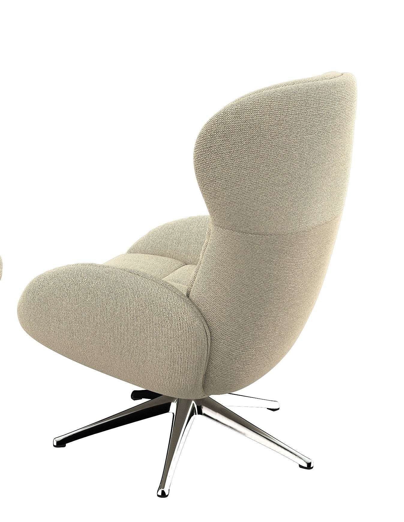 FLEXLUX Relaxsessel Haze, hervorragender Komfort, Alu Fuß, organisches Design, ergonomisch (Fernsehsessel), Rückenteilverstellung, drehbar, Fuß Alu