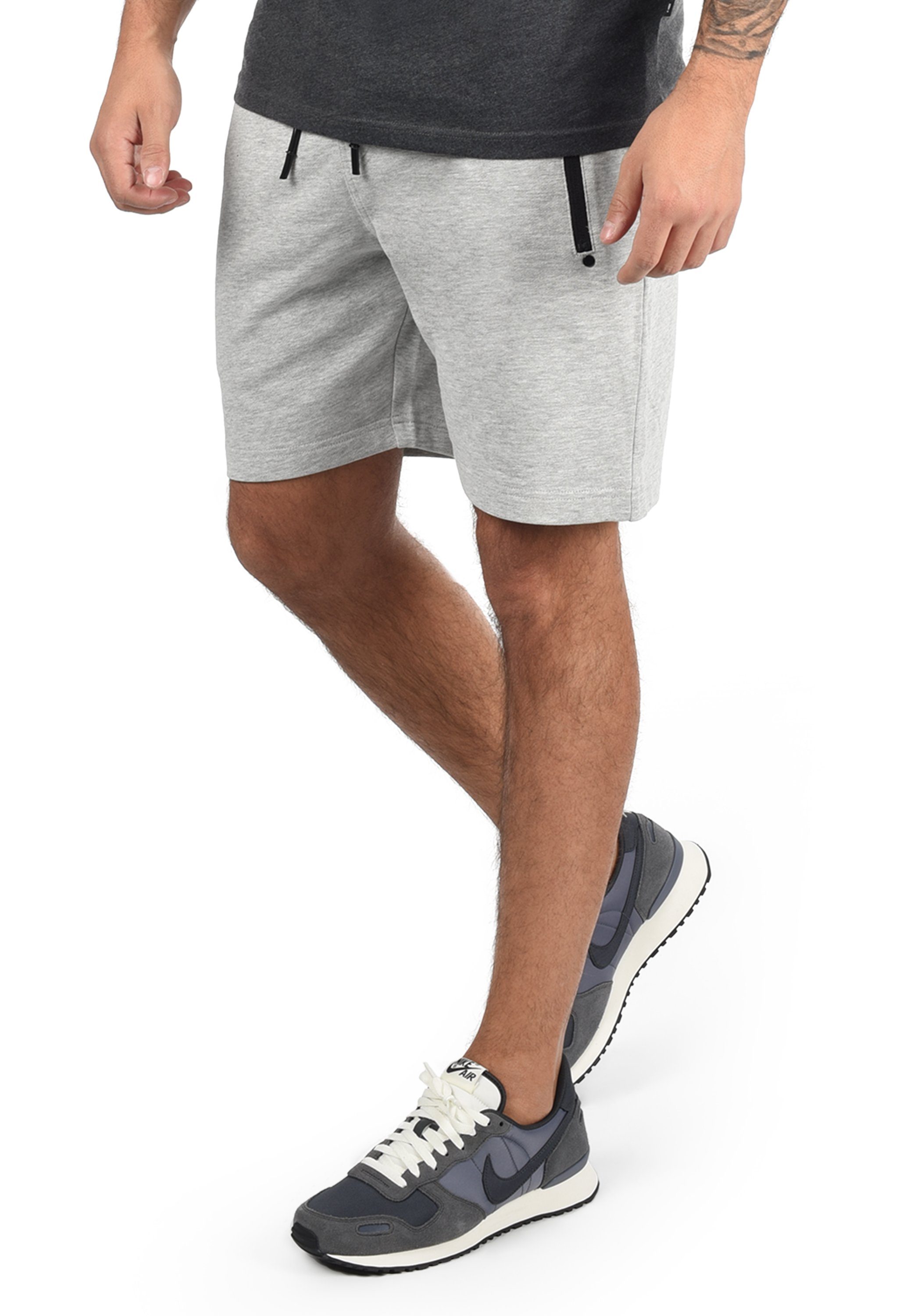 !Solid Sweatshorts Grey kurze Melange SDTaras (8242) Light mit Reißverschlusstaschen Hose
