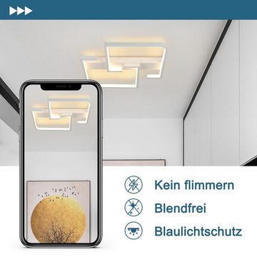 ZMH LED Deckenleuchte Deckenlampe Modern für Schlafzimmer Flur, Hochwertige Lampenperlen, LED fest integriert, 3000k, warmweiß, weiß, 30cm