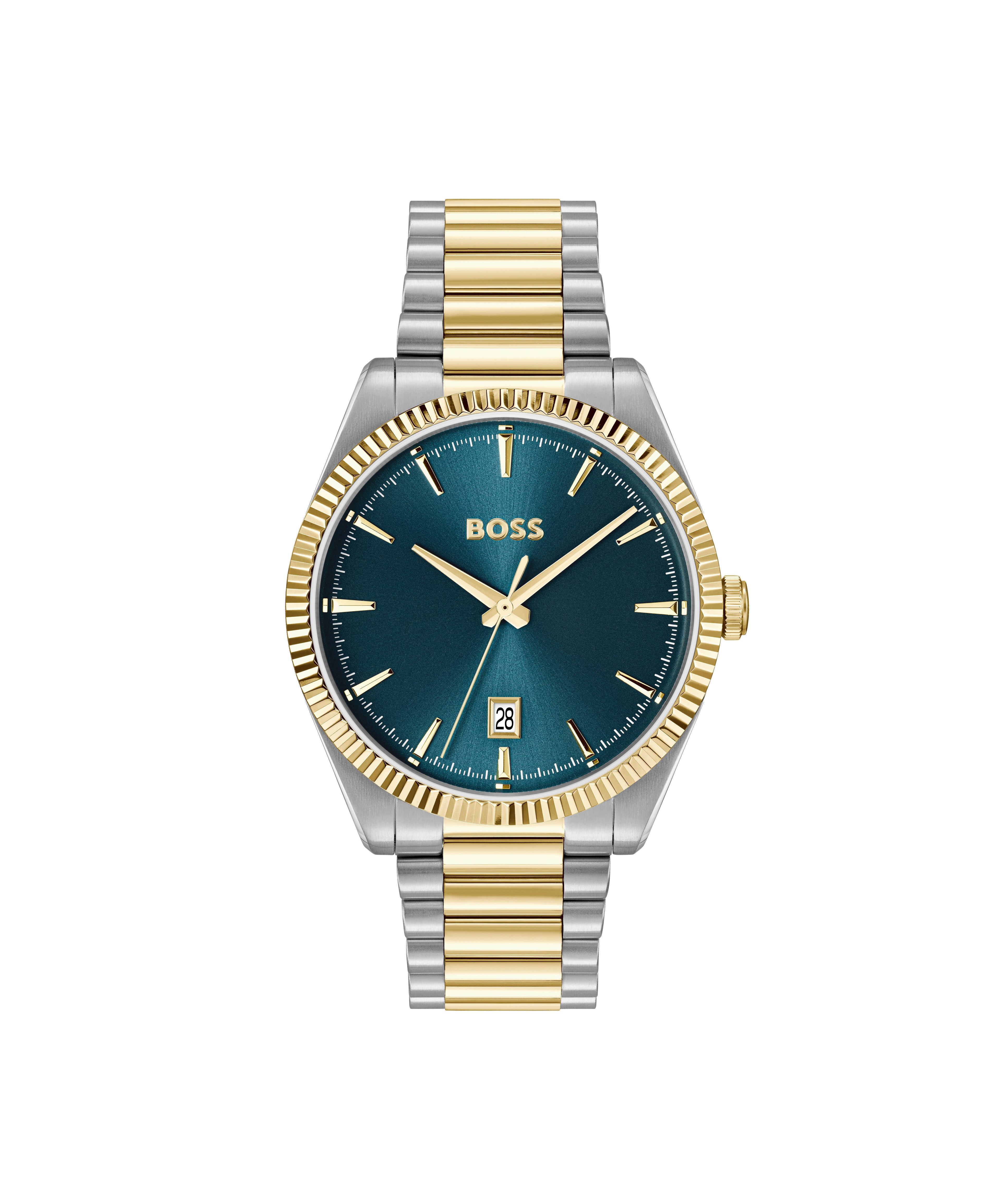 BOSS Quarzuhr CHESWICK 1514311, Armbanduhr, Herrenuhr, Edelstahlarmband, analog, Tag