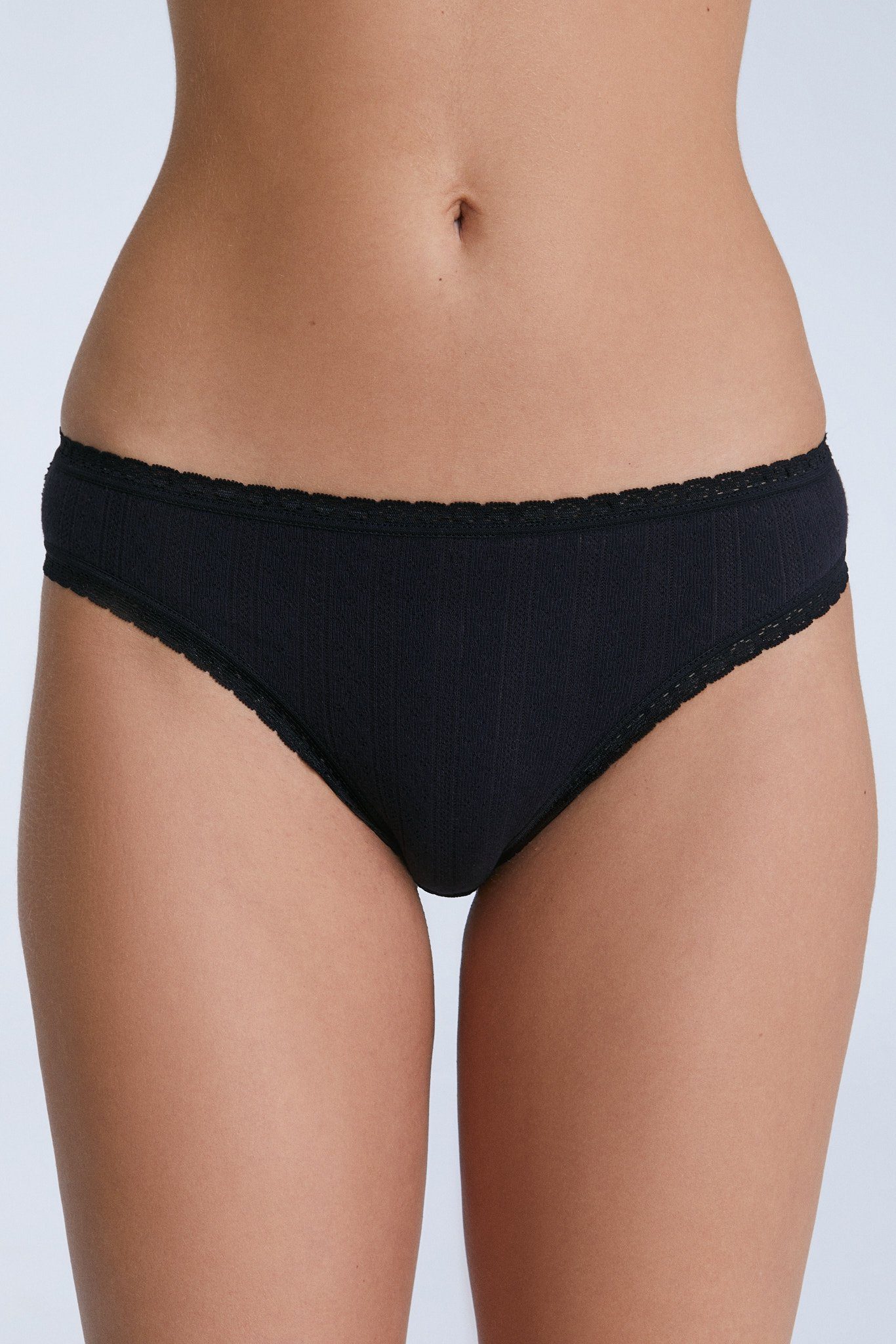Slip Jacquard Slip mit Spitze (2er Pack)
