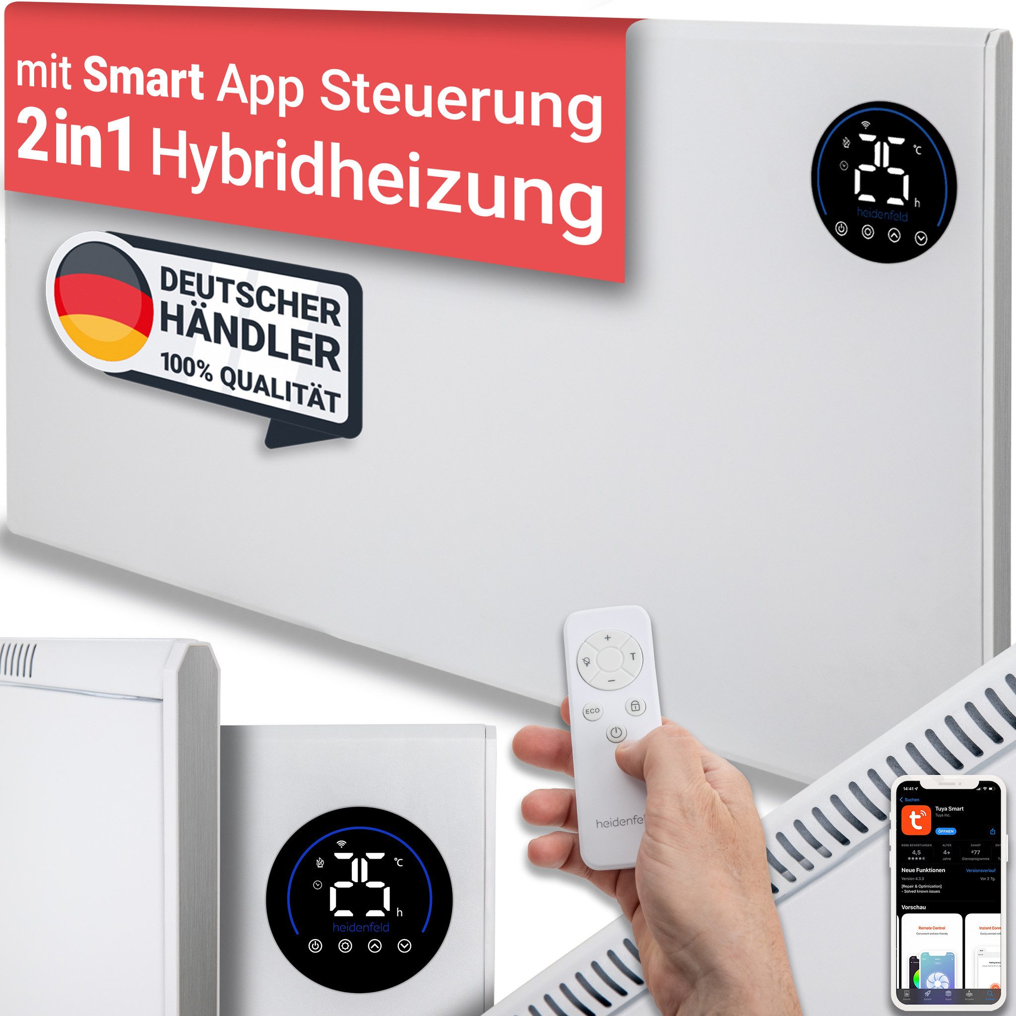 Heidenfeld Infrarotheizung Hybrid HF-HP150 - schnelles günstig online kaufen