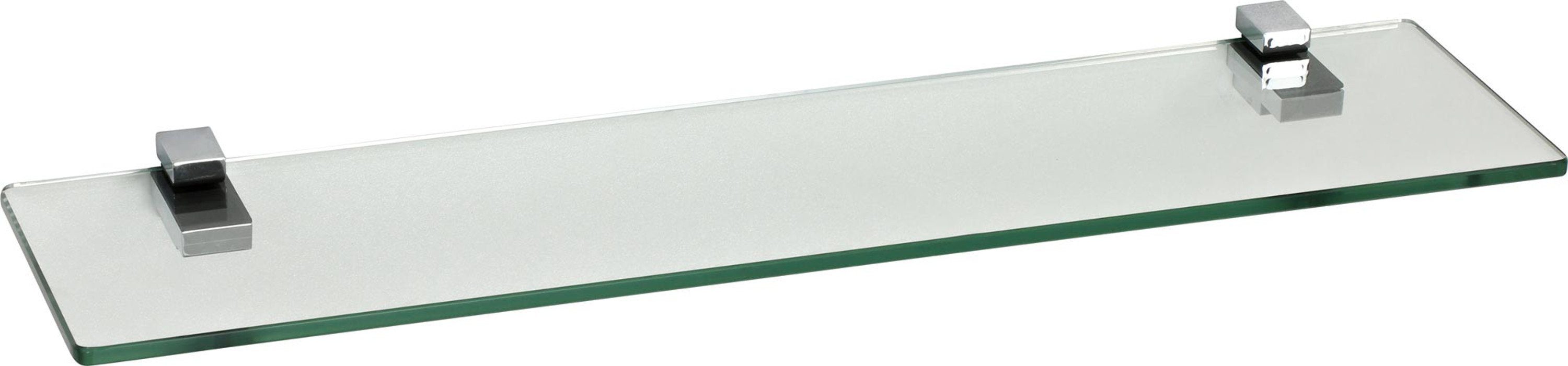 ib style Wandregal Glasregal 10mm klar 40 x 15 cm + Clip KUBI Verchromt, Glasboden aus ESG-Sicherheitsglas - Wandregal