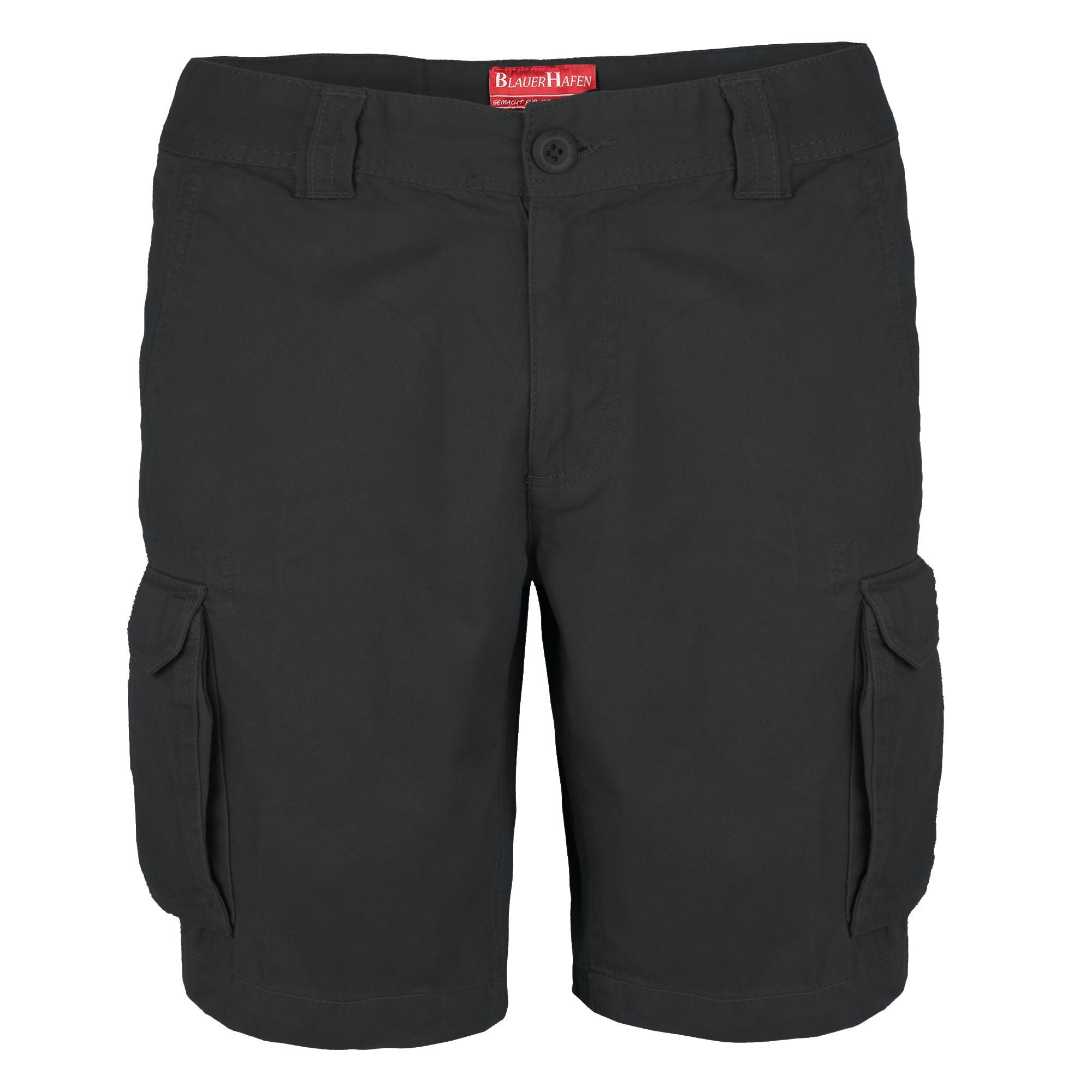 BlauerHafen Cargoshorts Herren Cargo Shorts 100% Baumwolle Hose Normale Passform Bermuda Dunkelgrau