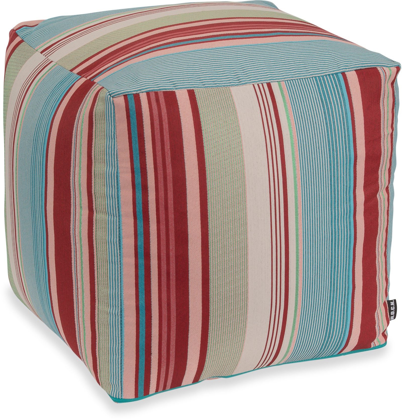 H.O.C.K. Sitzhocker H.O.C.K. Milane Bean Cube Pouf 40x40x40cm rot/hellblau/rosa/lindgrün, Hocker, Barhocker & Sitzhocker, Pouf, Badhocker, Wohnzimmer Hocker
