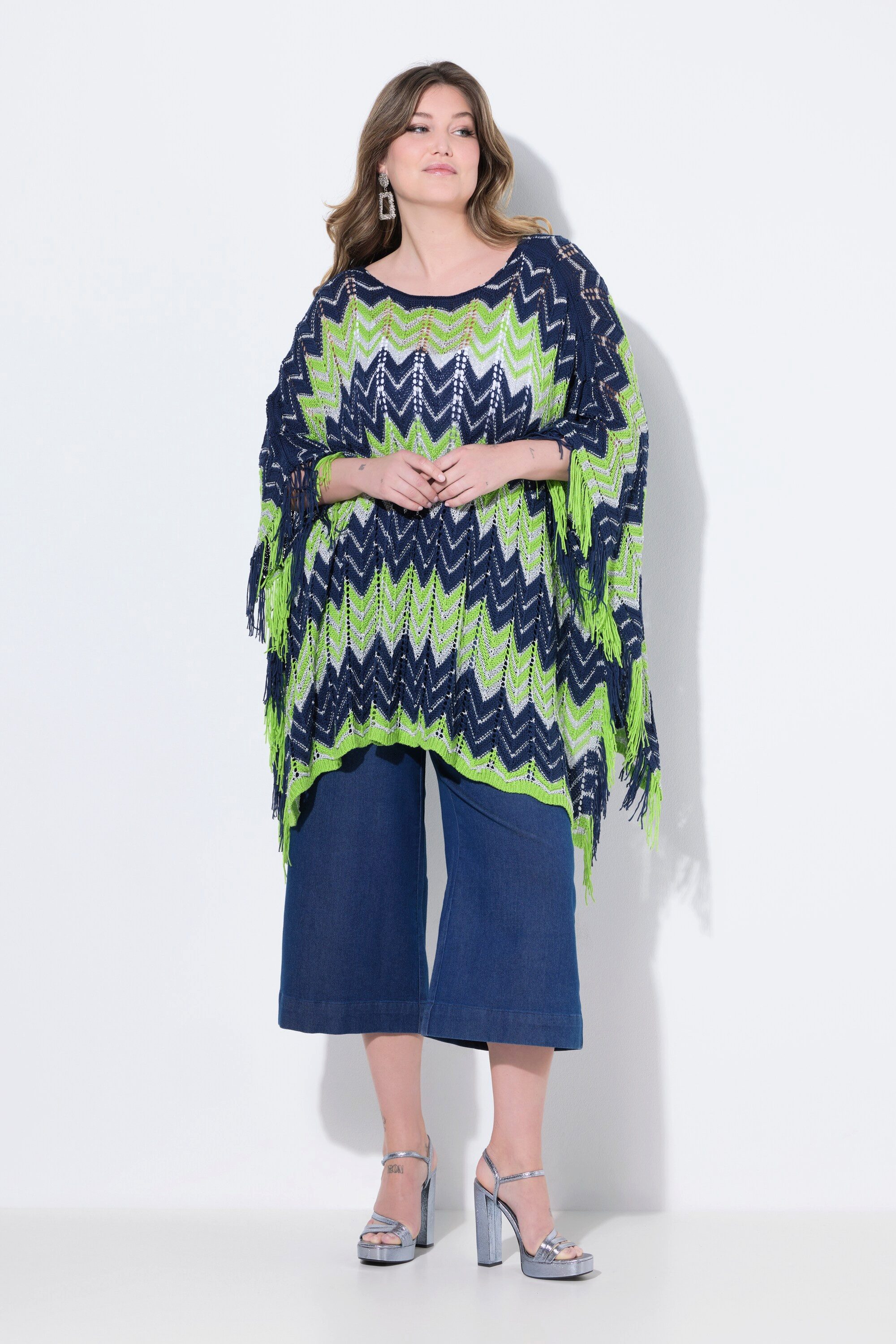 MIAMODA Pullunder Poncho oversized Zackenstrick mit günstig online kaufen