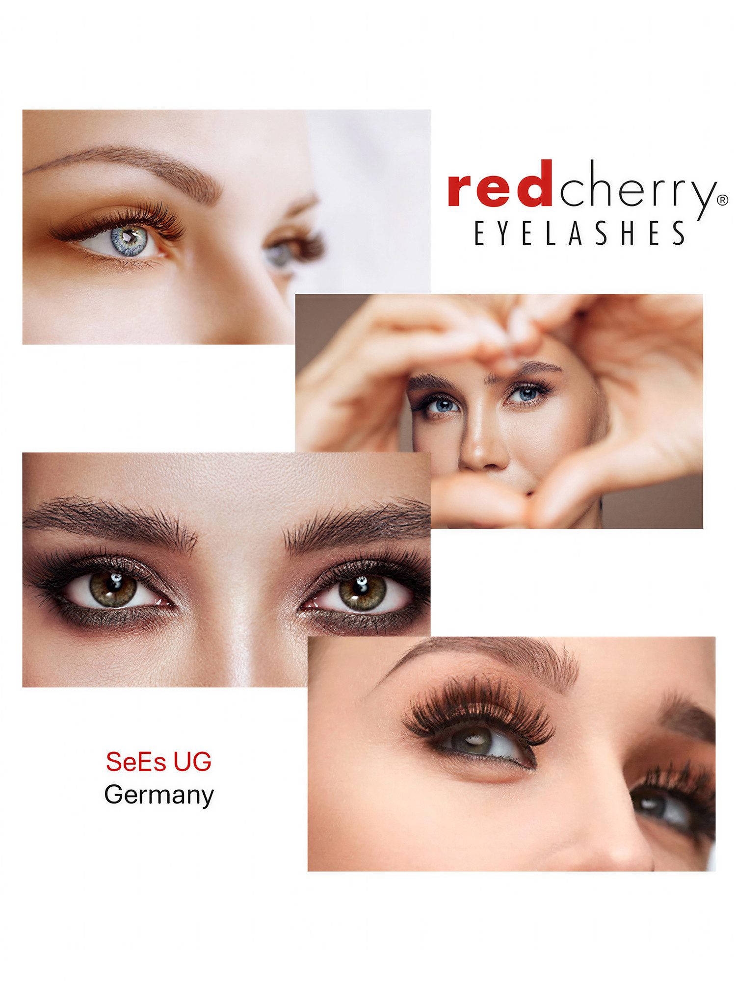 Red Cherry Eyelashes Bandwimpern WSP - 6 Pairs, Falsche Wimpern Streifen, Strip Lashes, Dramatic Lashes