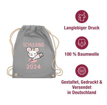 Shirtracer Turnbeutel Maus mit Schultüte Schulkind 2024, Schulanfang & Einschulung Geschenk Turnbeutel