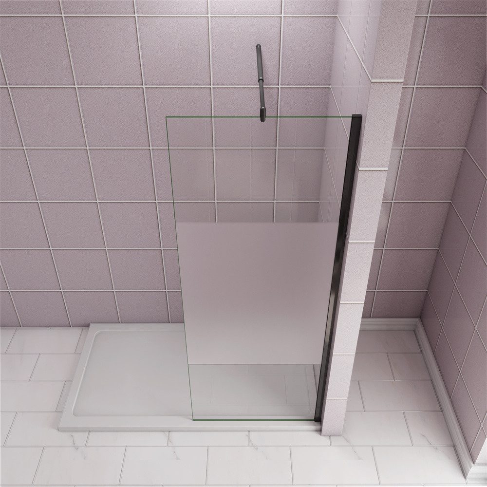 Thumbnail - AICA Duschwand Duschtrennwand Walk in Dusche 8/10mm Glaswand Duschwand Duschkabine, Sicherheitsglas, mit Haltestange